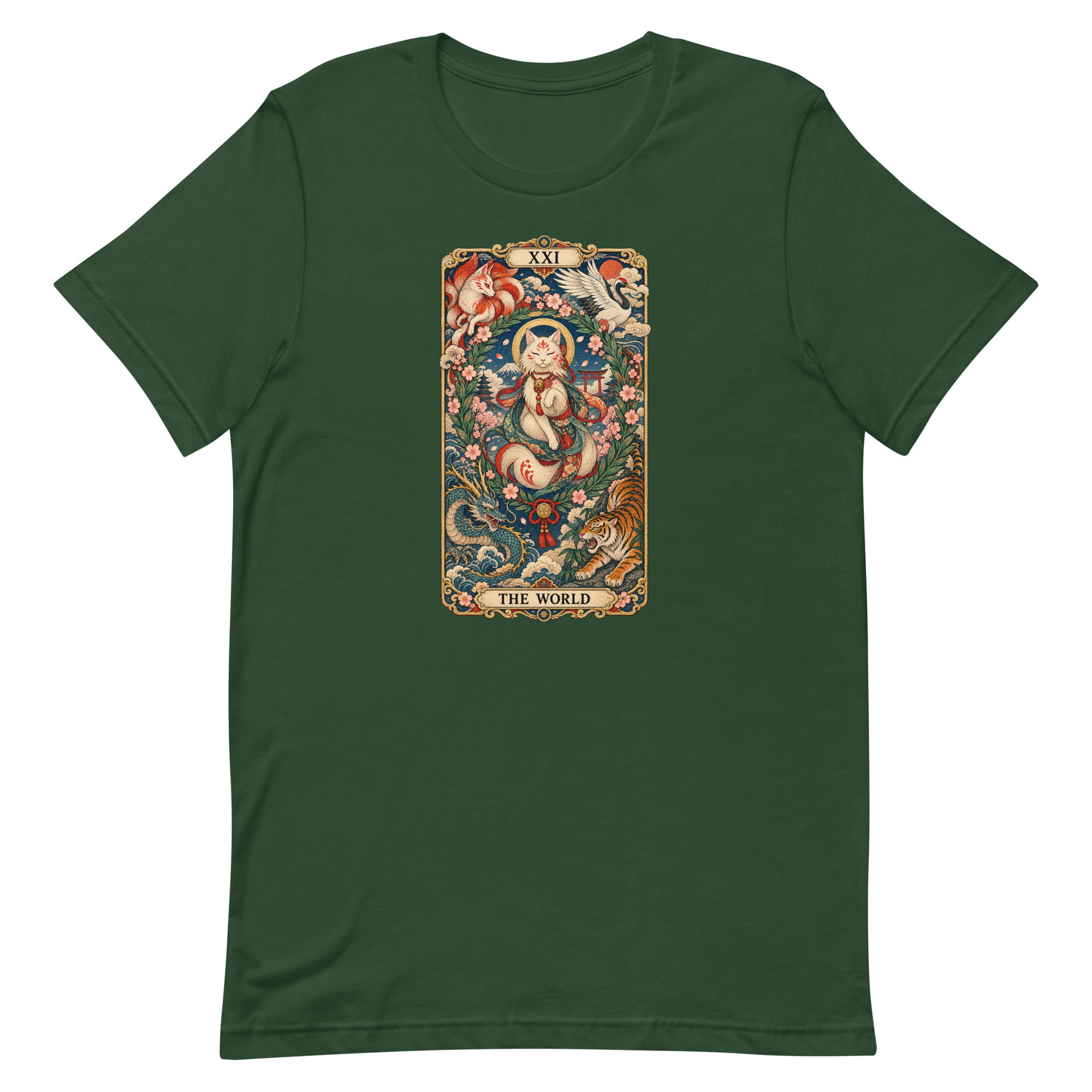 The World Shrine Cat Tarot Japanese Art T-Shirt - Image 13