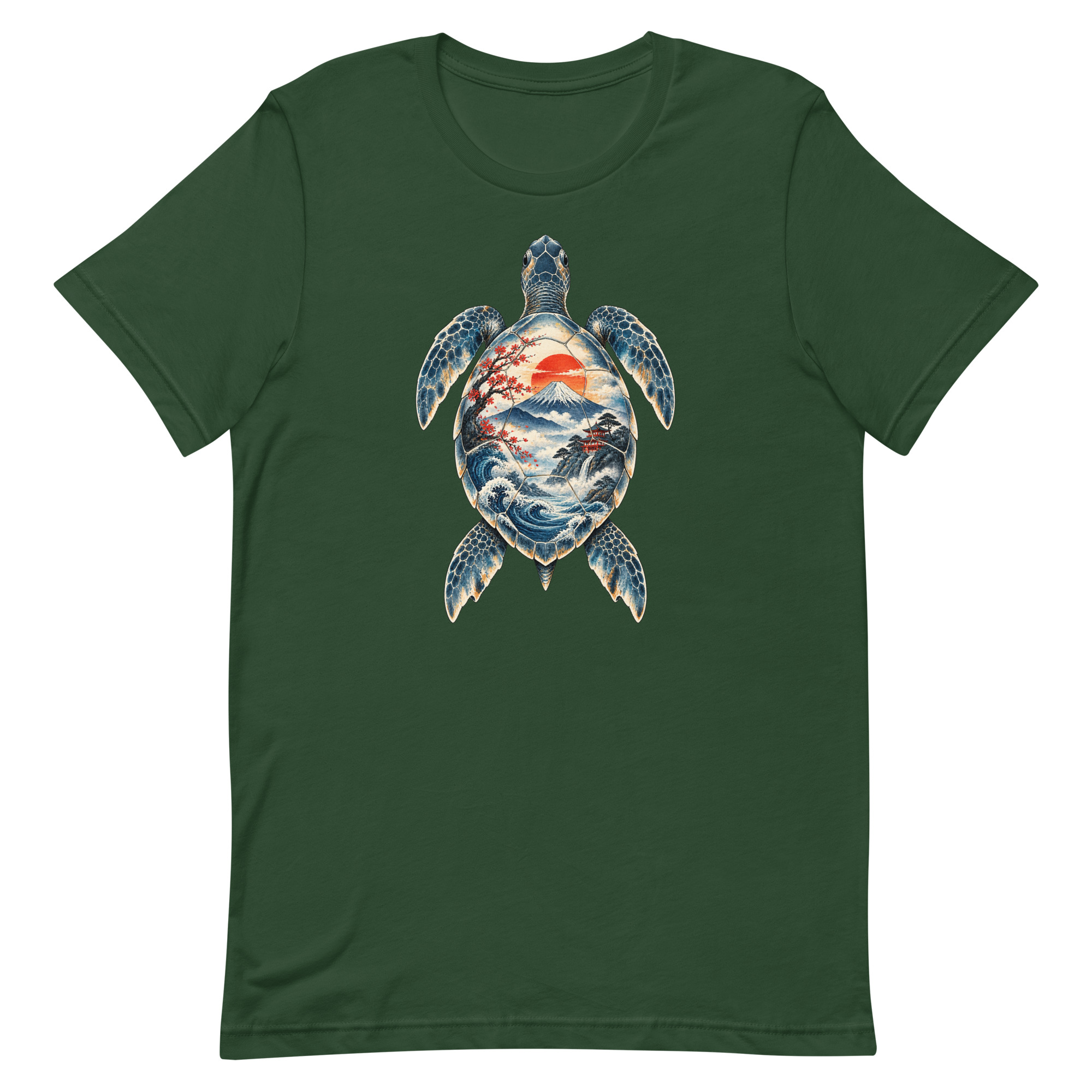 Sea Turtle Mount Fuji Sunrise Japanese Art, Japanese Art Tee, Mythology Gift - Image 15