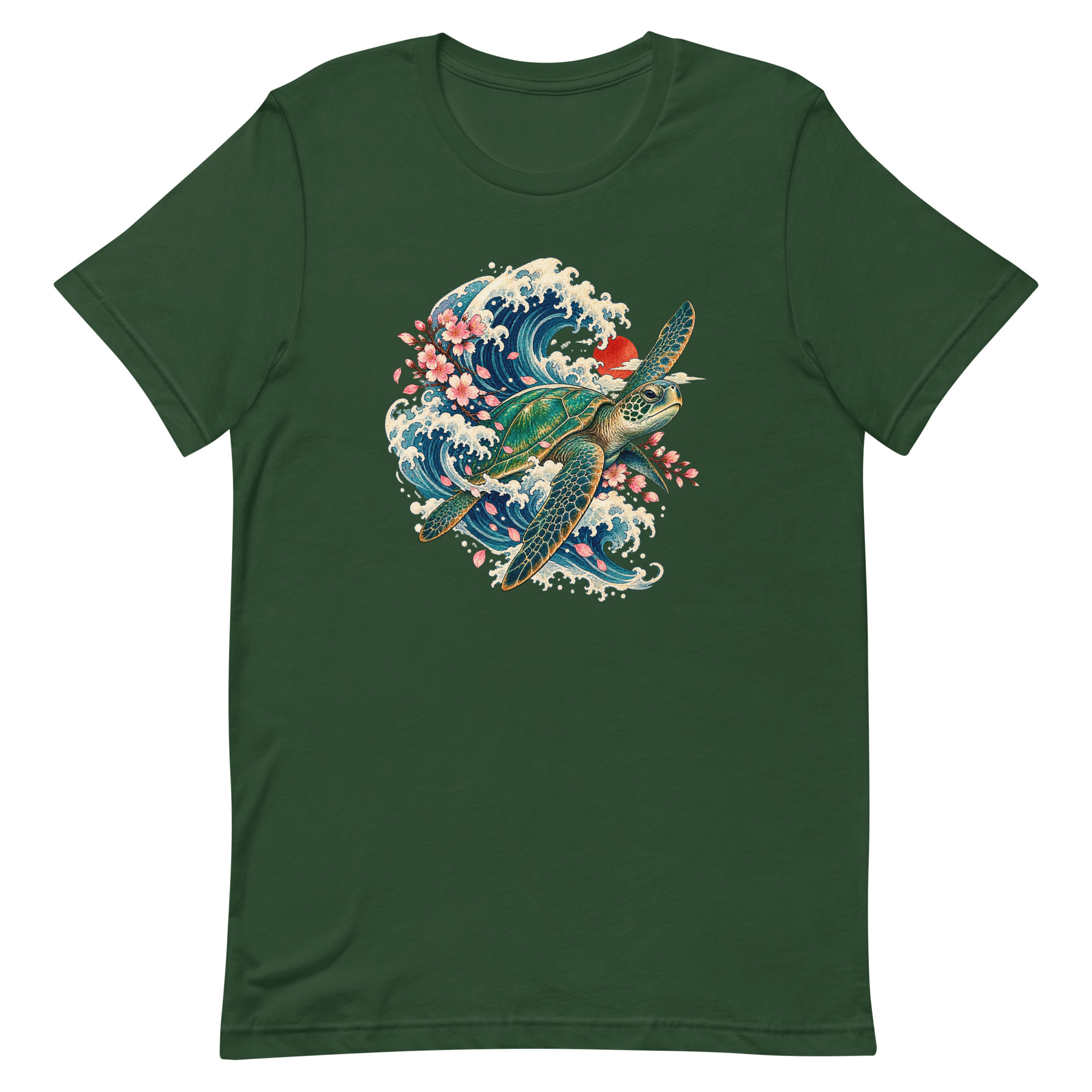 Sea Turtle Great Wave Sakura Japanese Art, Japanese Art Tee, Mythology Gift - Image 15
