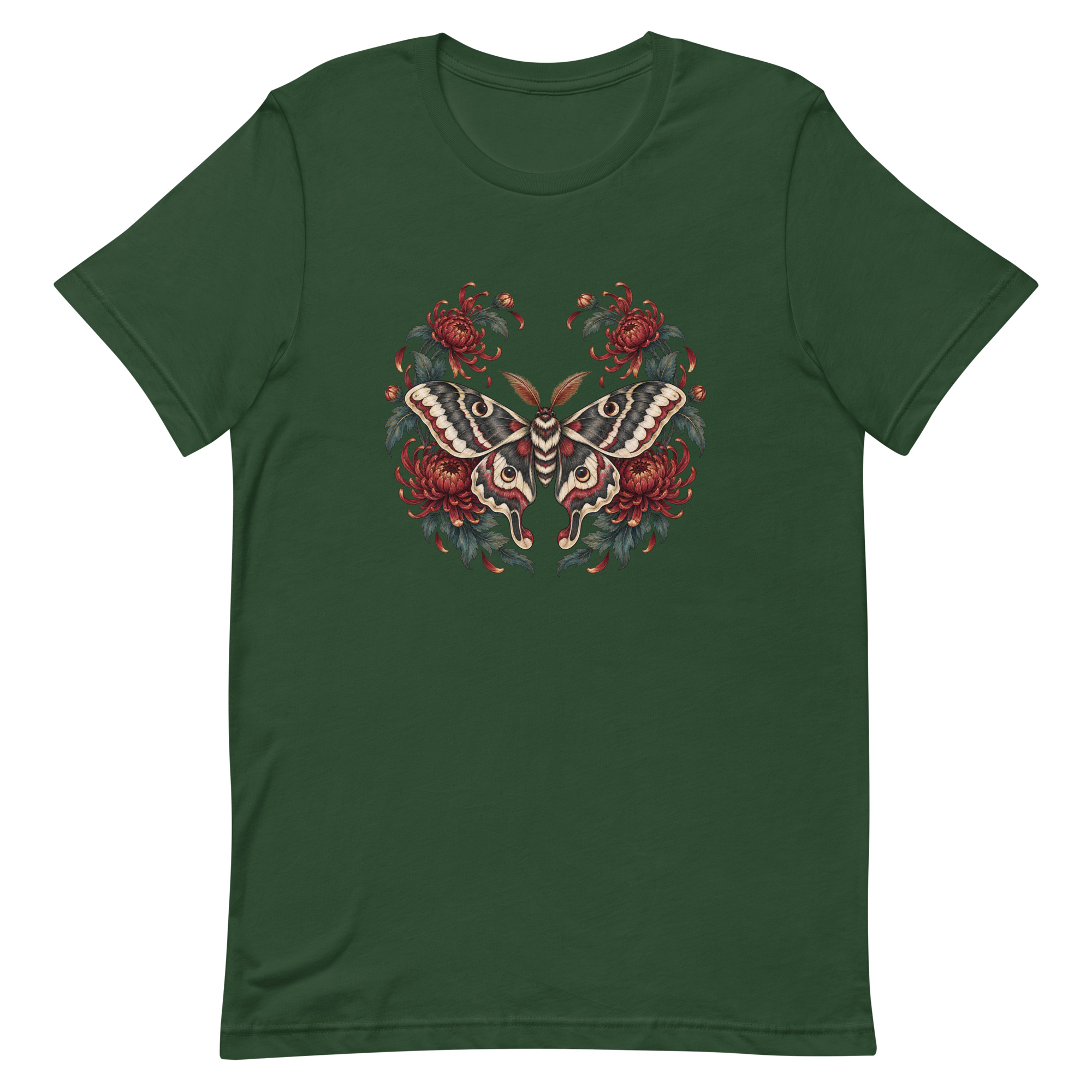 Japanese Moth Chrysanthemum Enso Ink Art, Japanese Art Tee, Mythology Gift - Image 15