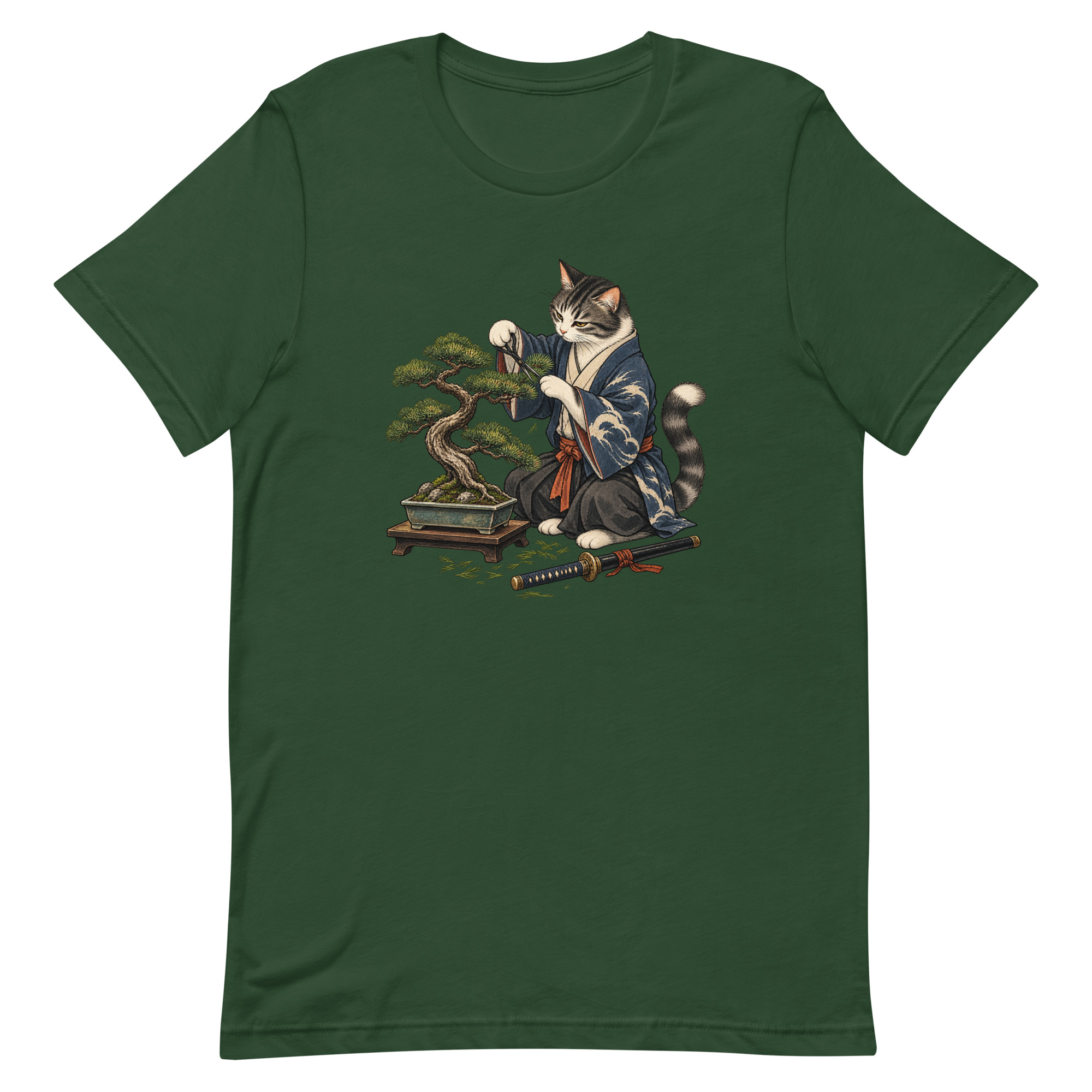 Samurai Cat Bonsai Dojo Japanese Art, Japanese Art Tee, Mythology Gift - Image 15