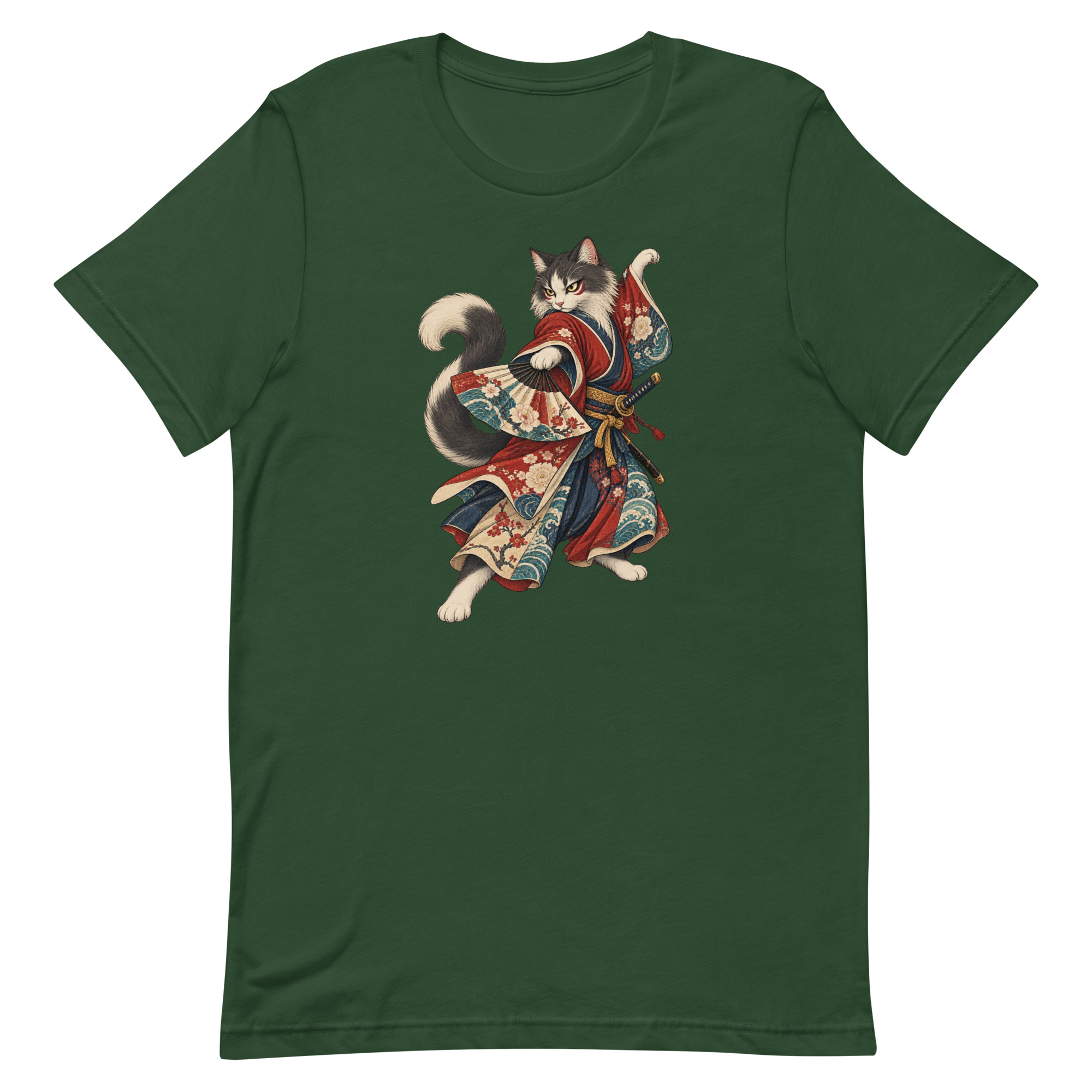 Samurai Cat Kabuki Fan Japanese Warrior Art, Japanese Art Tee, Mythology Gift - Image 15