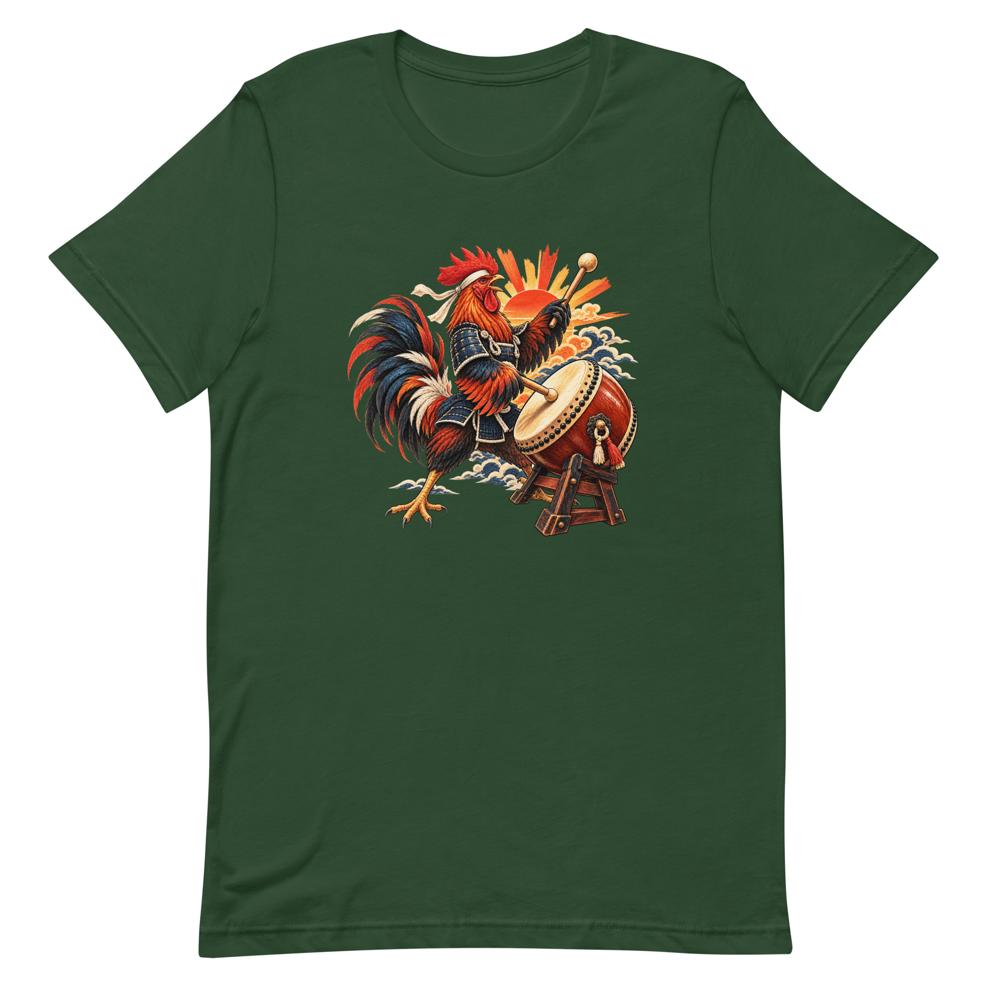 Rooster Samurai Taiko Drum Japanese Art, Japanese Art Tee, Mythology Gift - Image 15
