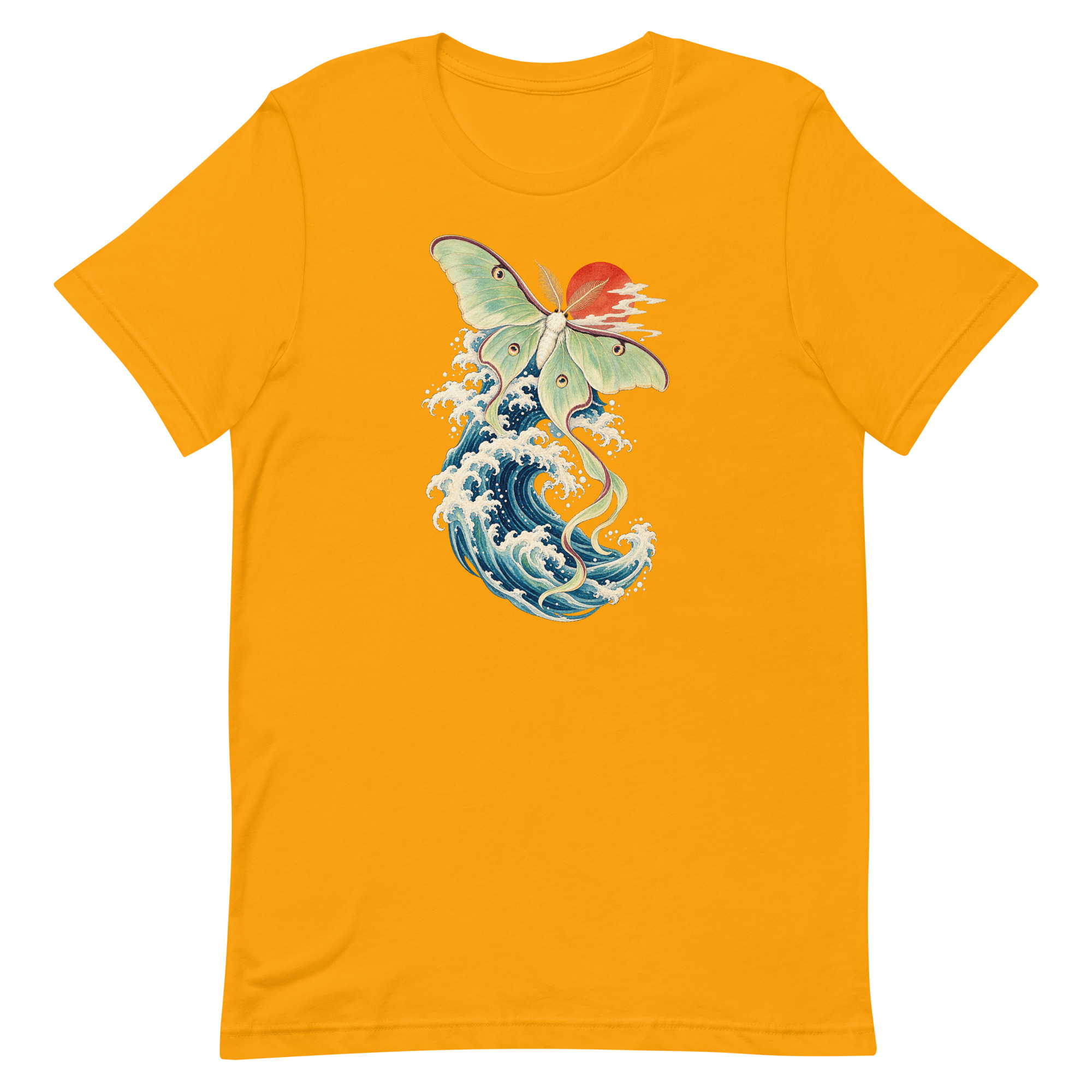 Luna Moth Great Wave Japanese Ukiyo-e Art T-Shirt - Image 14