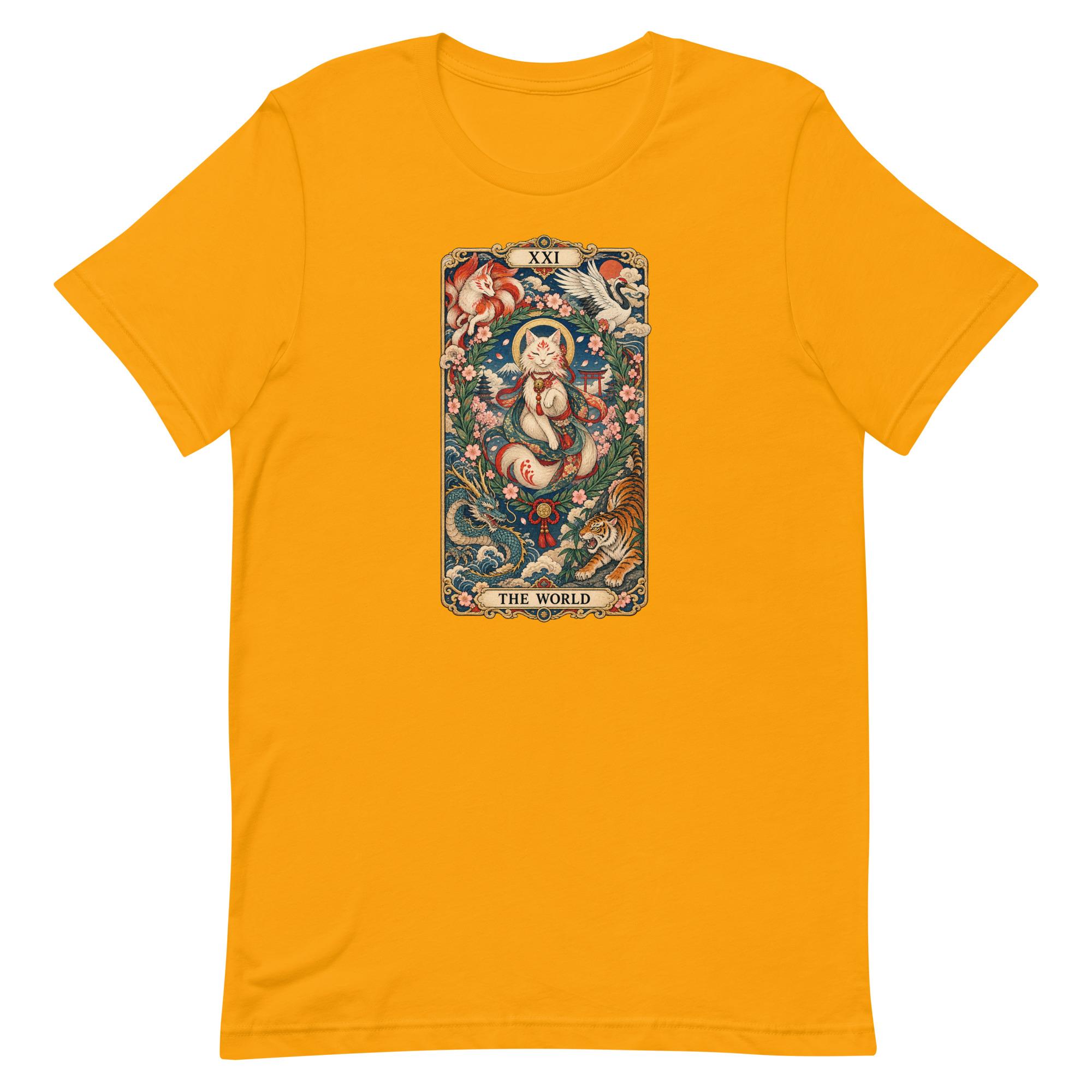 The World Shrine Cat Tarot Japanese Art T-Shirt - Image 14