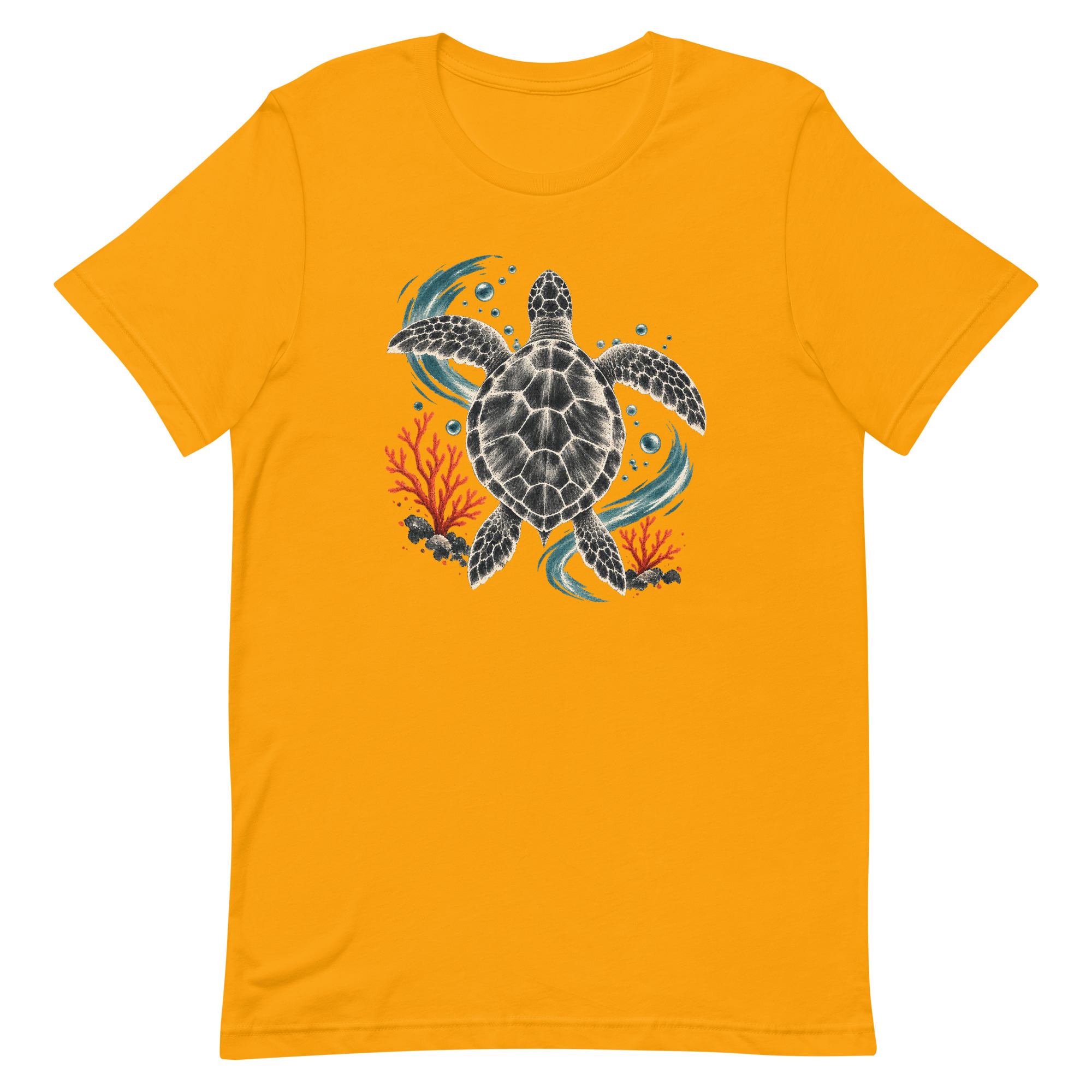 Gyotaku Sea Turtle Coral Japanese Print Art, Japanese Art Tee, Mythology Gift - Image 16