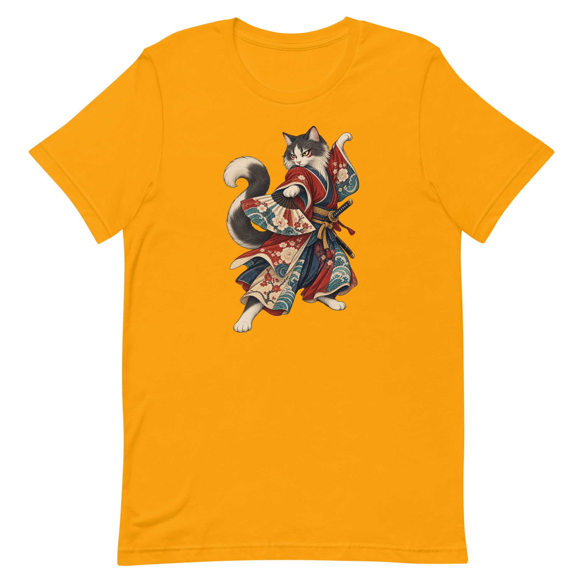 Samurai Cat Kabuki Fan Japanese Warrior Art, Japanese Art Tee, Mythology Gift - Image 16