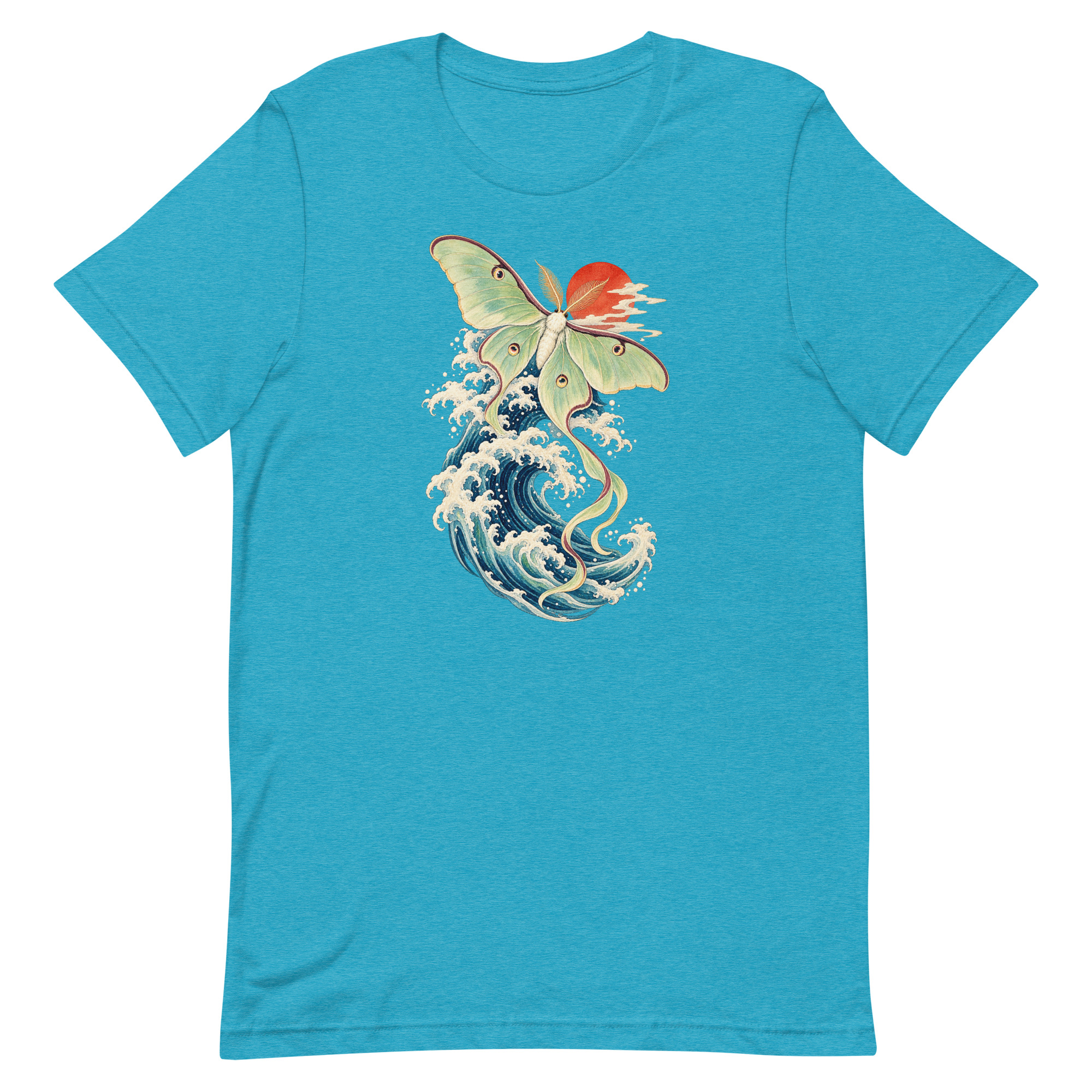 Luna Moth Great Wave Japanese Ukiyo-e Art T-Shirt - Image 79
