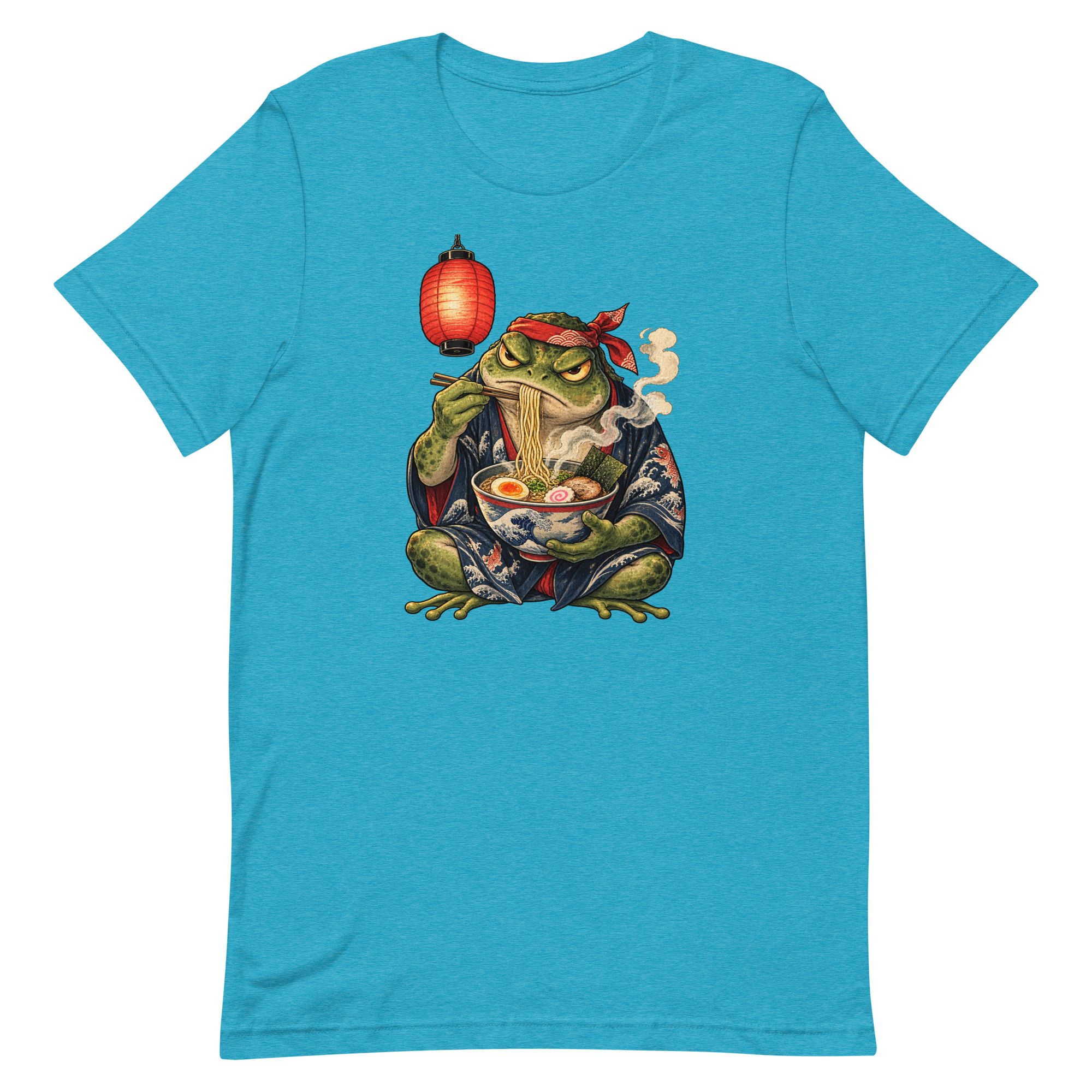 Grumpy Frog Ramen Lantern Japanese Ink Art T-Shirt - Image 81