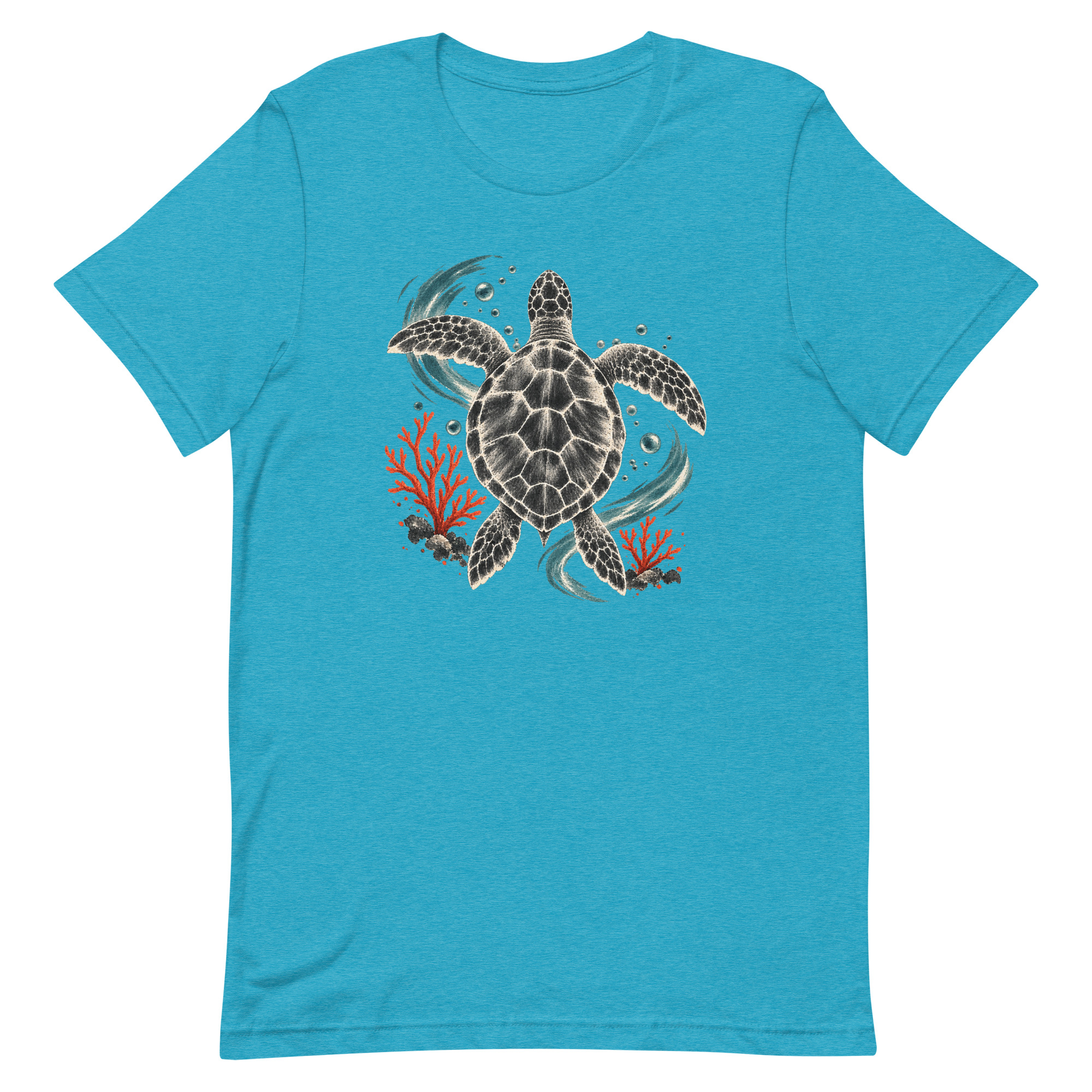Gyotaku Sea Turtle Coral Japanese Print Art, Japanese Art Tee, Mythology Gift - Image 81