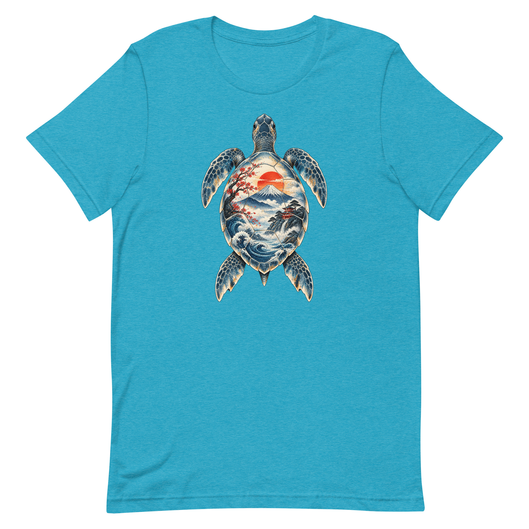 Sea Turtle Mount Fuji Sunrise Japanese Art, Japanese Art Tee, Mythology Gift - Image 81