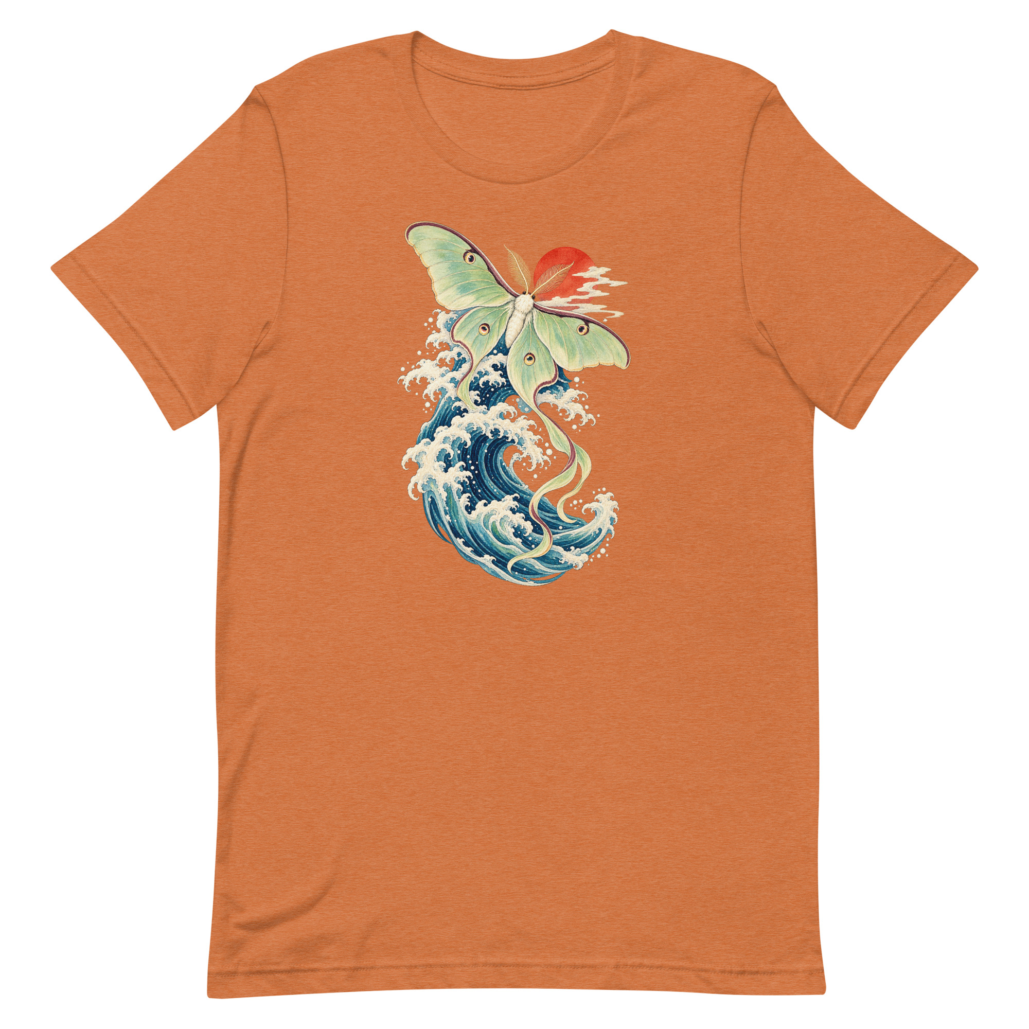 Luna Moth Great Wave Japanese Ukiyo-e Art T-Shirt - Image 85
