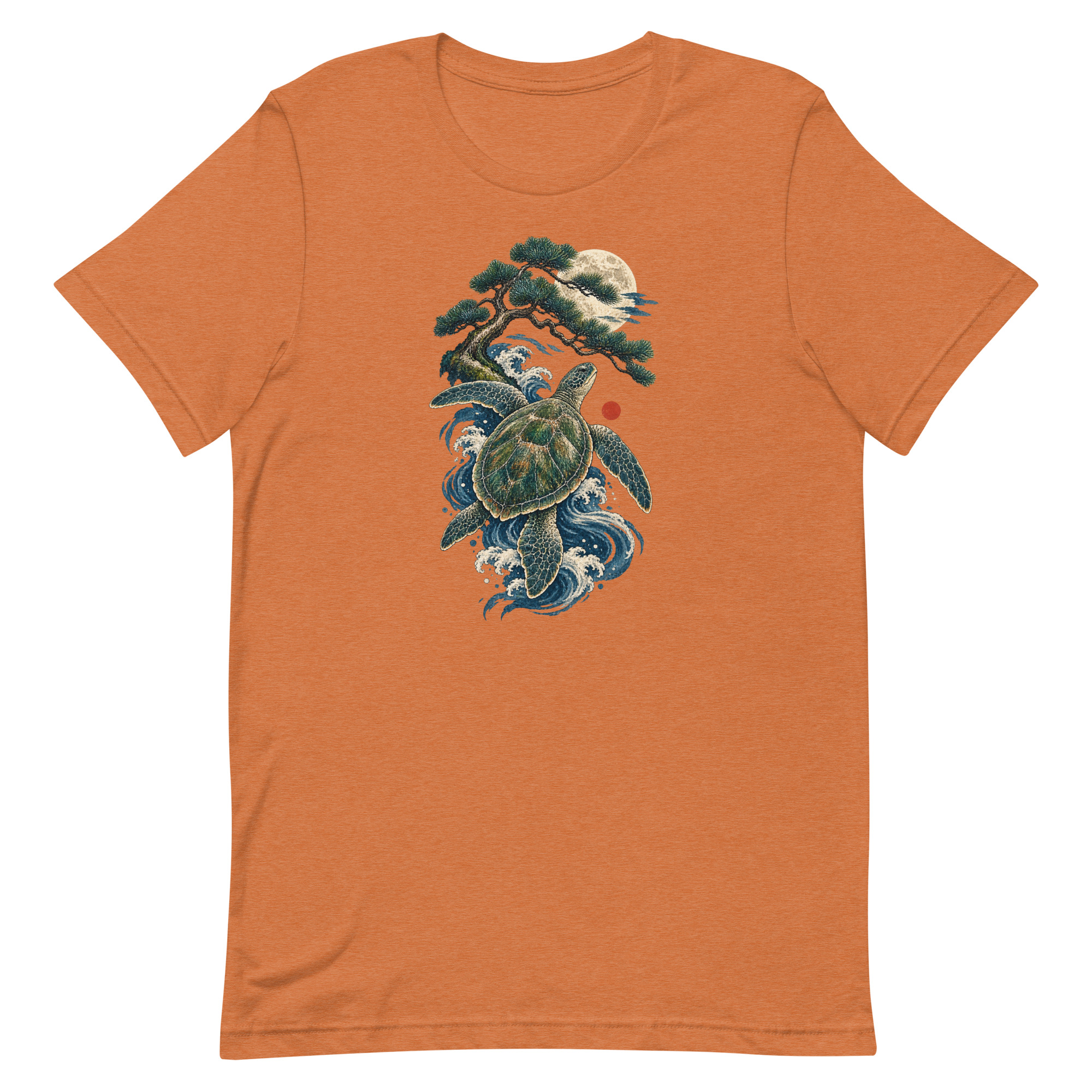 Ancient Sea Turtle Pine Moon Japanese Art, Japanese Art Tee, Mythology Gift - Image 85