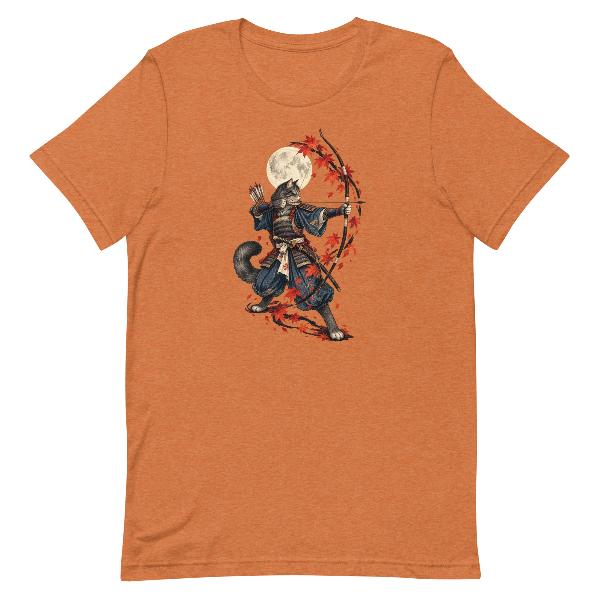 Samurai Cat Archer Maple Moon Japanese Art, Japanese Art Tee, Mythology Gift - Image 87