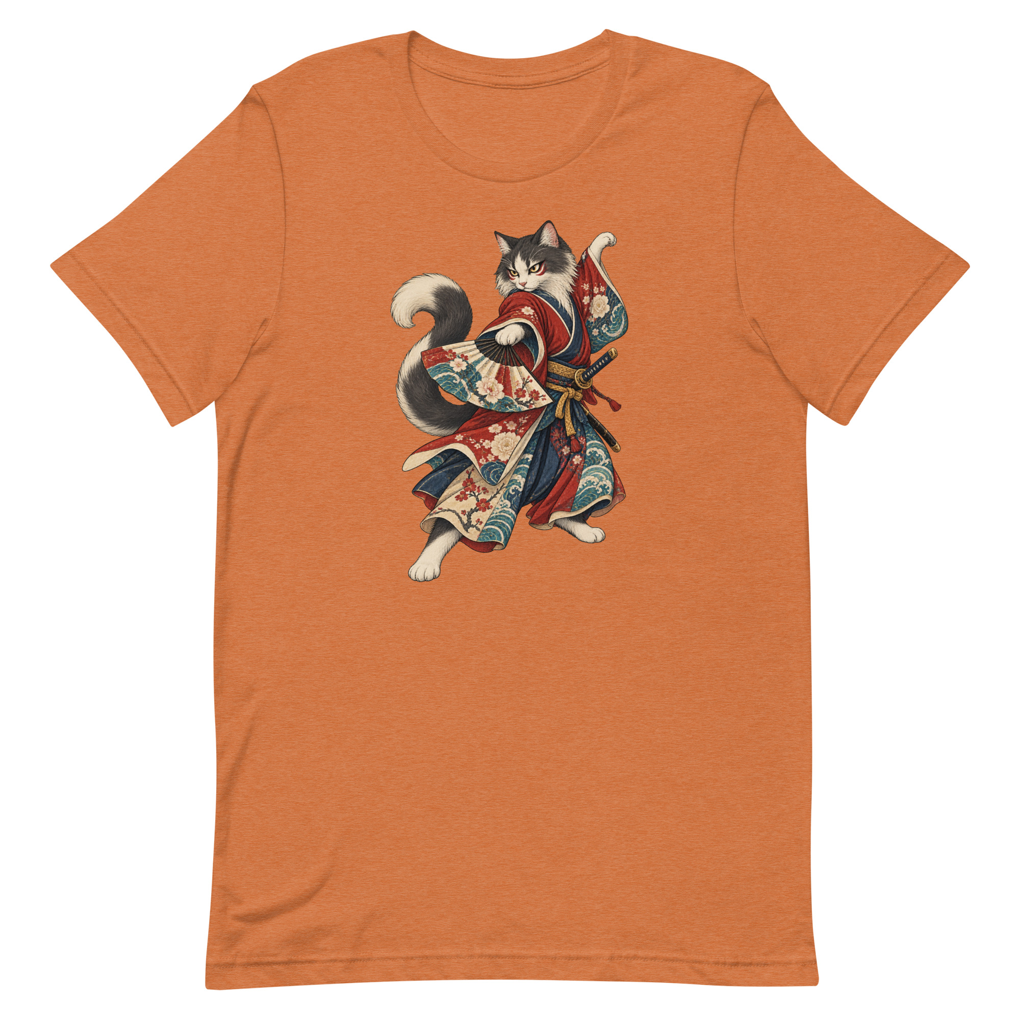 Samurai Cat Kabuki Fan Japanese Warrior Art, Japanese Art Tee, Mythology Gift - Image 87