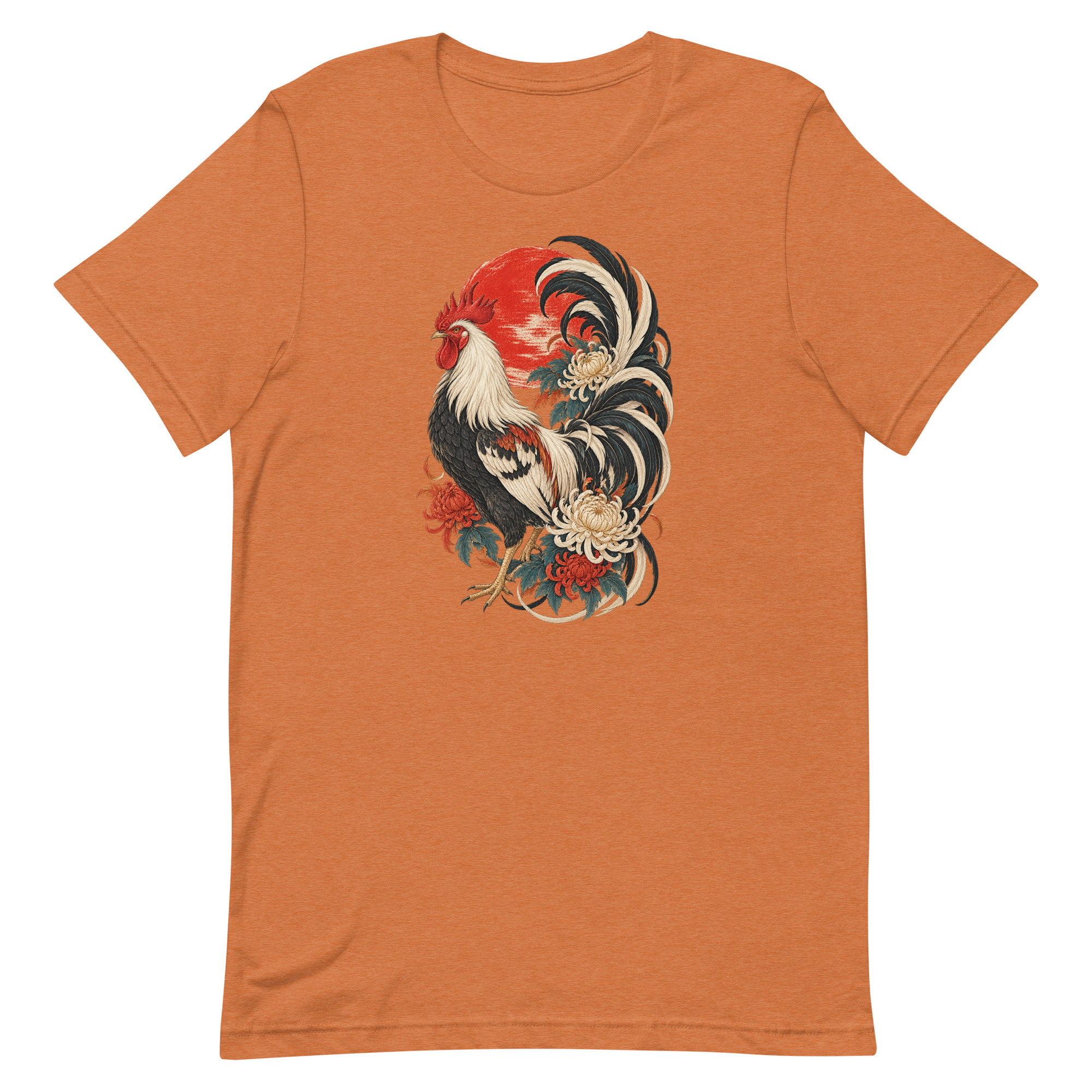 Japanese Rooster Red Sun Chrysanthemum Art, Japanese Art Tee, Mythology Gift - Image 85