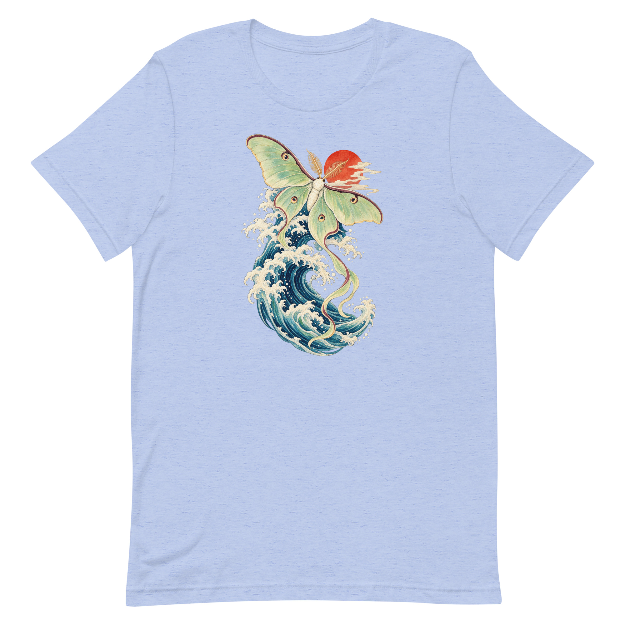 Luna Moth Great Wave Japanese Ukiyo-e Art T-Shirt - Image 15