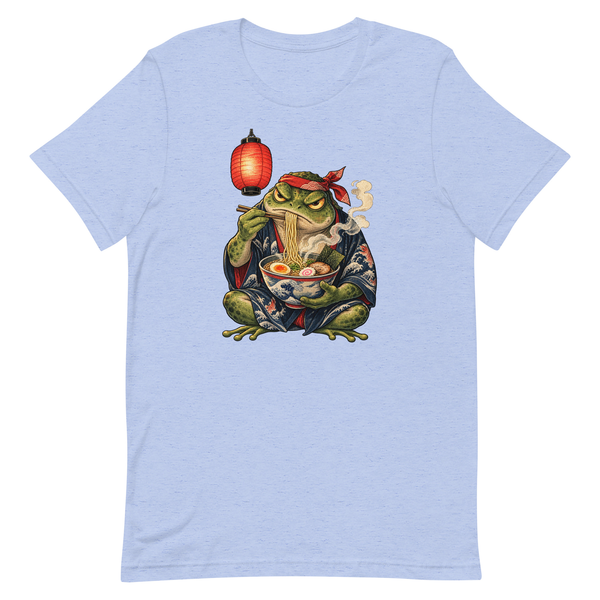 Grumpy Frog Ramen Lantern Japanese Ink Art T-Shirt - Image 17