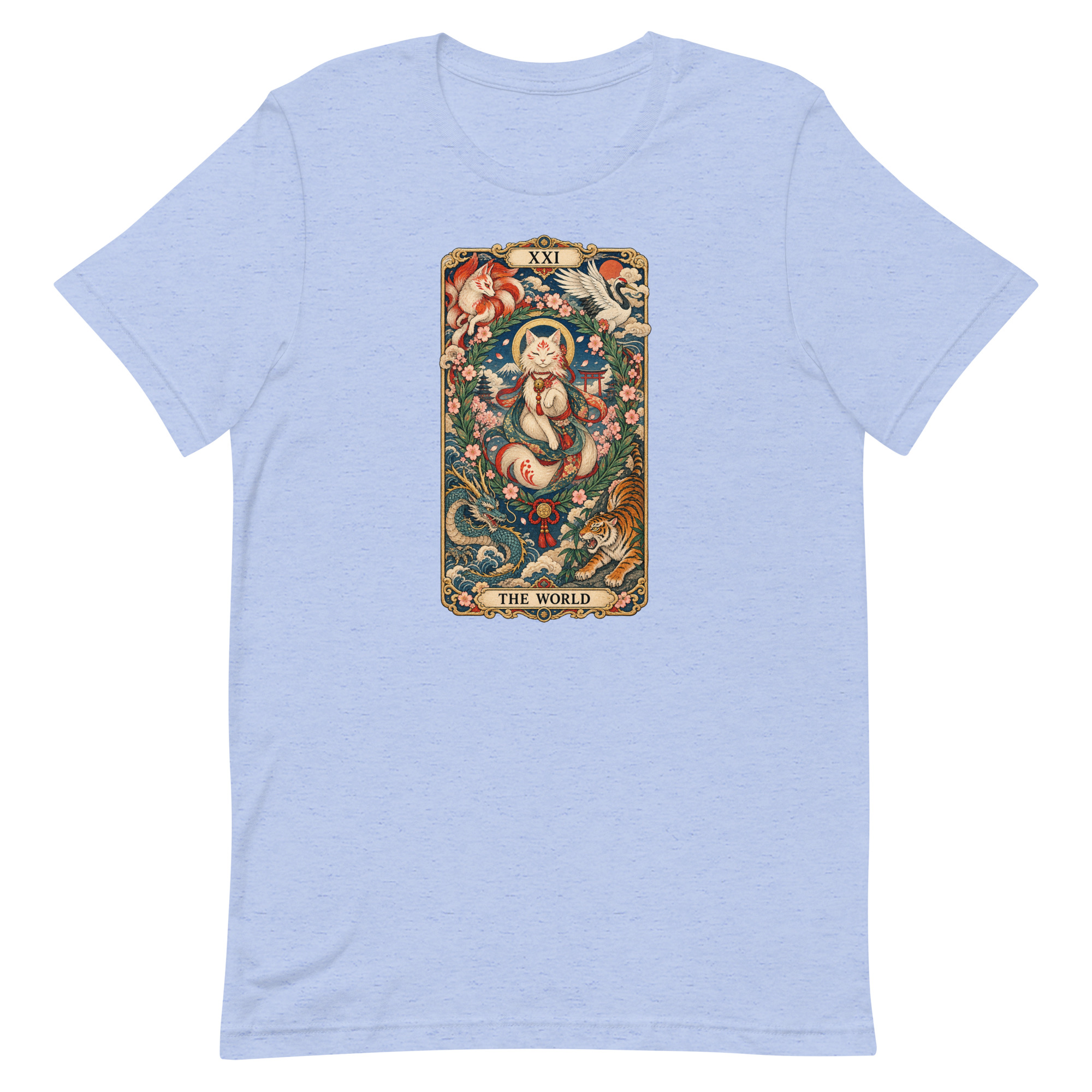 The World Shrine Cat Tarot Japanese Art T-Shirt - Image 15
