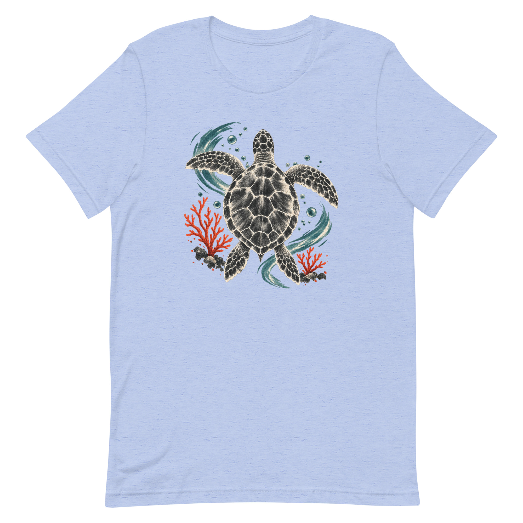 Gyotaku Sea Turtle Coral Japanese Print Art, Japanese Art Tee, Mythology Gift - Image 17