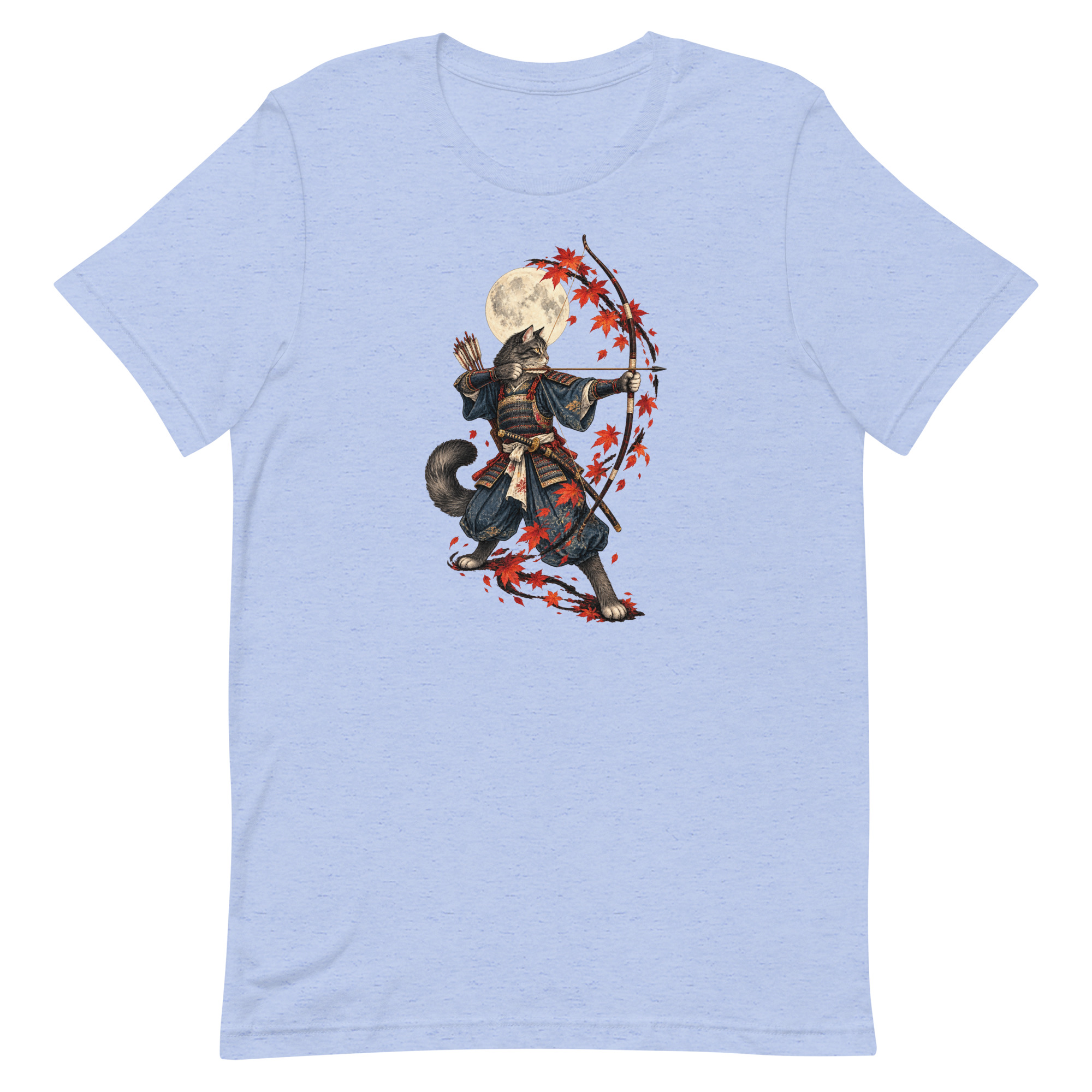Samurai Cat Archer Maple Moon Japanese Art, Japanese Art Tee, Mythology Gift - Image 17
