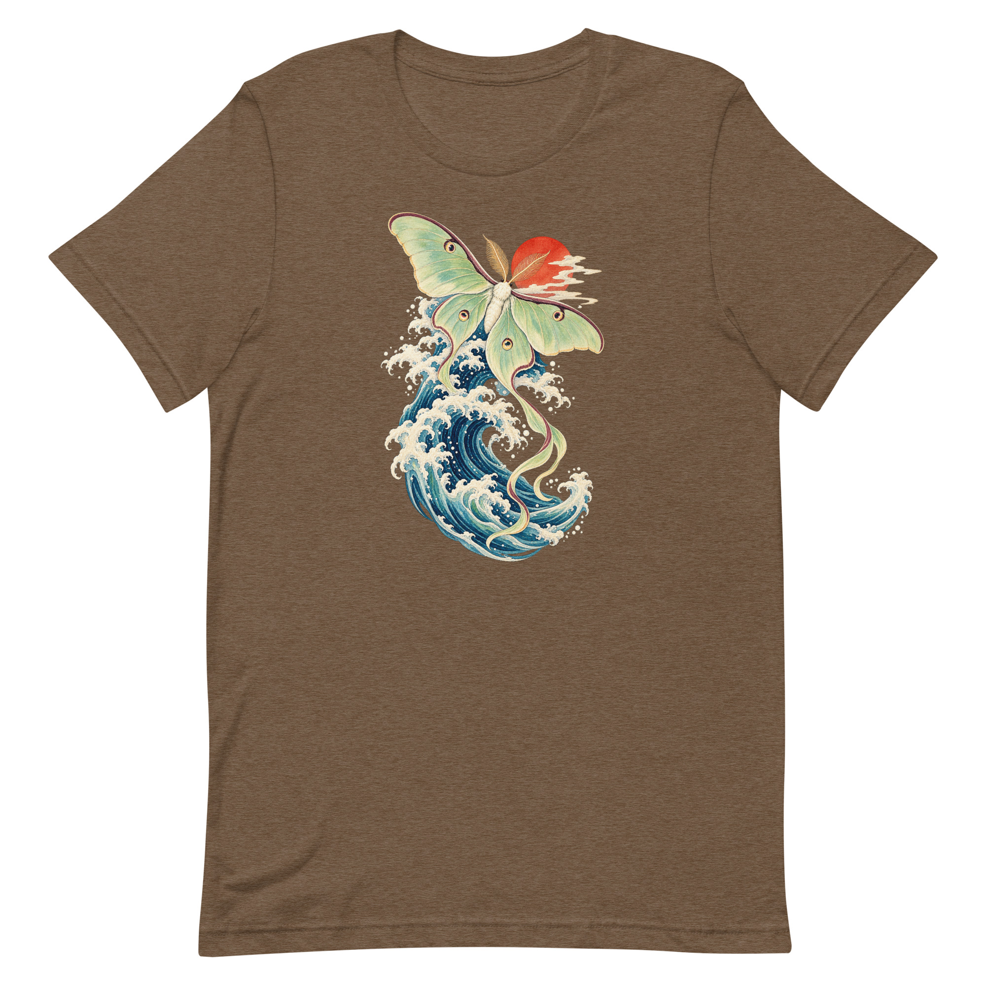 Luna Moth Great Wave Japanese Ukiyo-e Art T-Shirt - Image 88