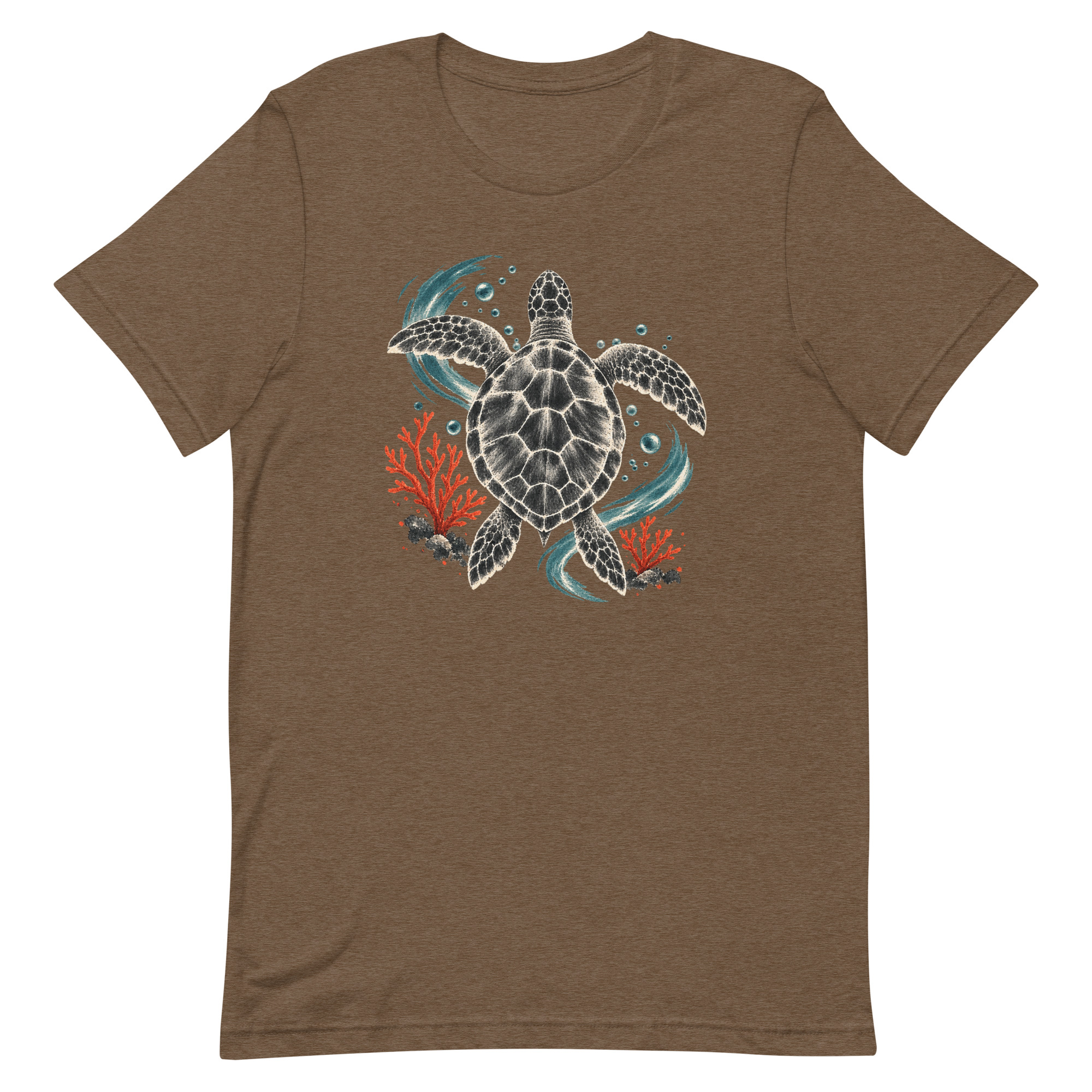 Gyotaku Sea Turtle Coral Japanese Print Art, Japanese Art Tee, Mythology Gift - Image 90