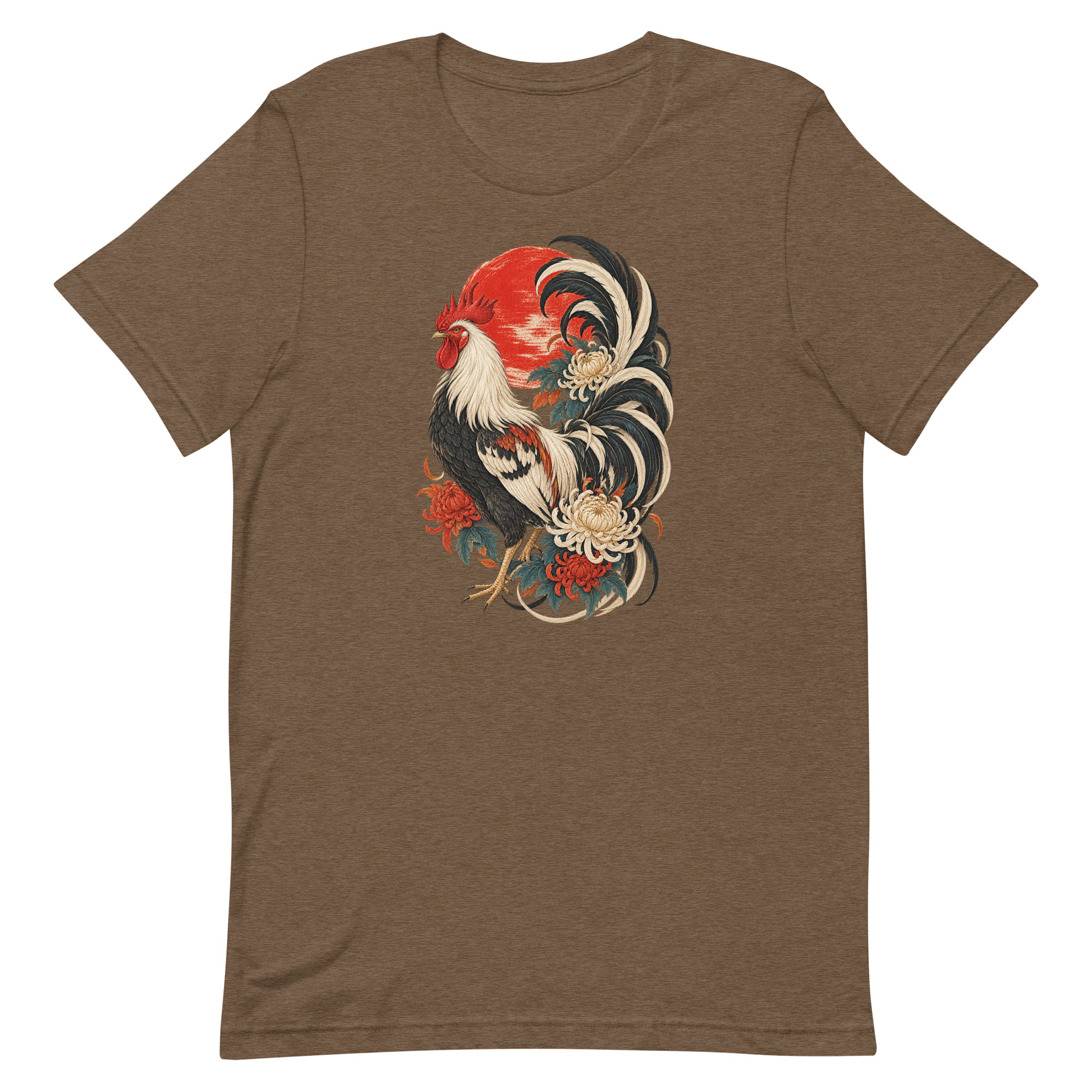 Japanese Rooster Red Sun Chrysanthemum Art, Japanese Art Tee, Mythology Gift - Image 88