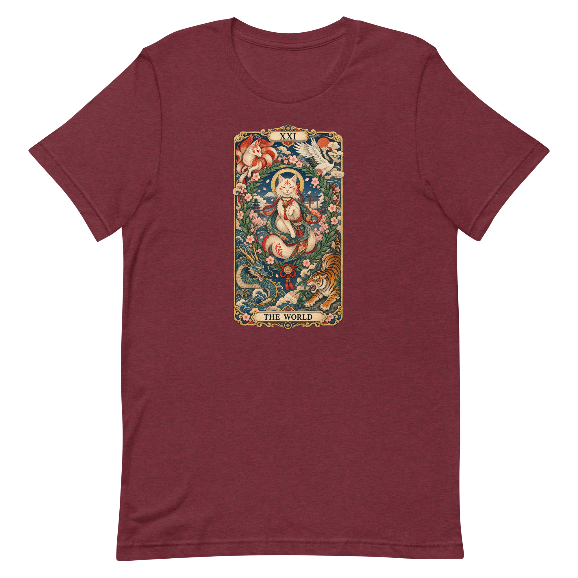The World Shrine Cat Tarot Japanese Art T-Shirt - Image 16