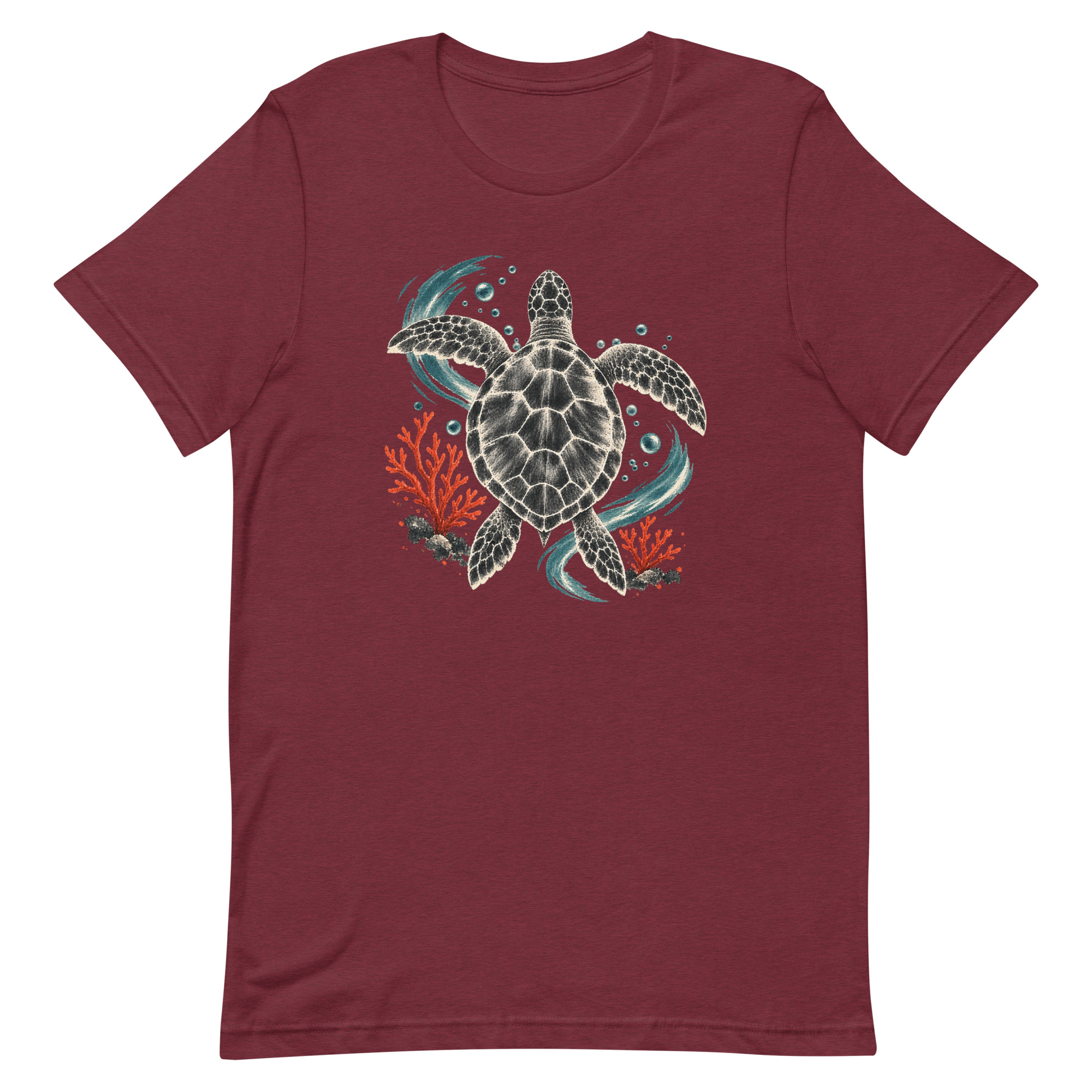 Gyotaku Sea Turtle Coral Japanese Print Art, Japanese Art Tee, Mythology Gift - Image 18