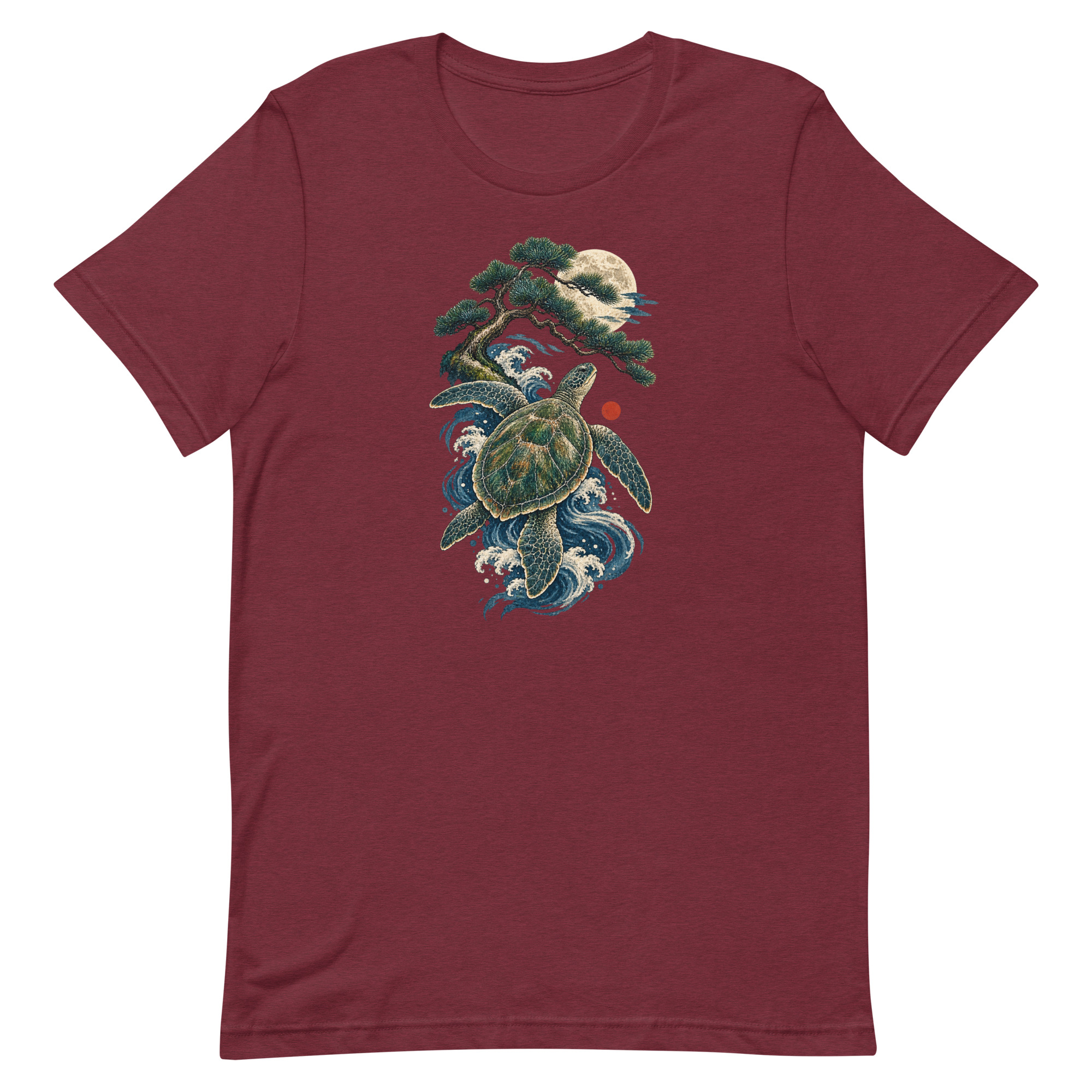 Ancient Sea Turtle Pine Moon Japanese Art, Japanese Art Tee, Mythology Gift - Image 16