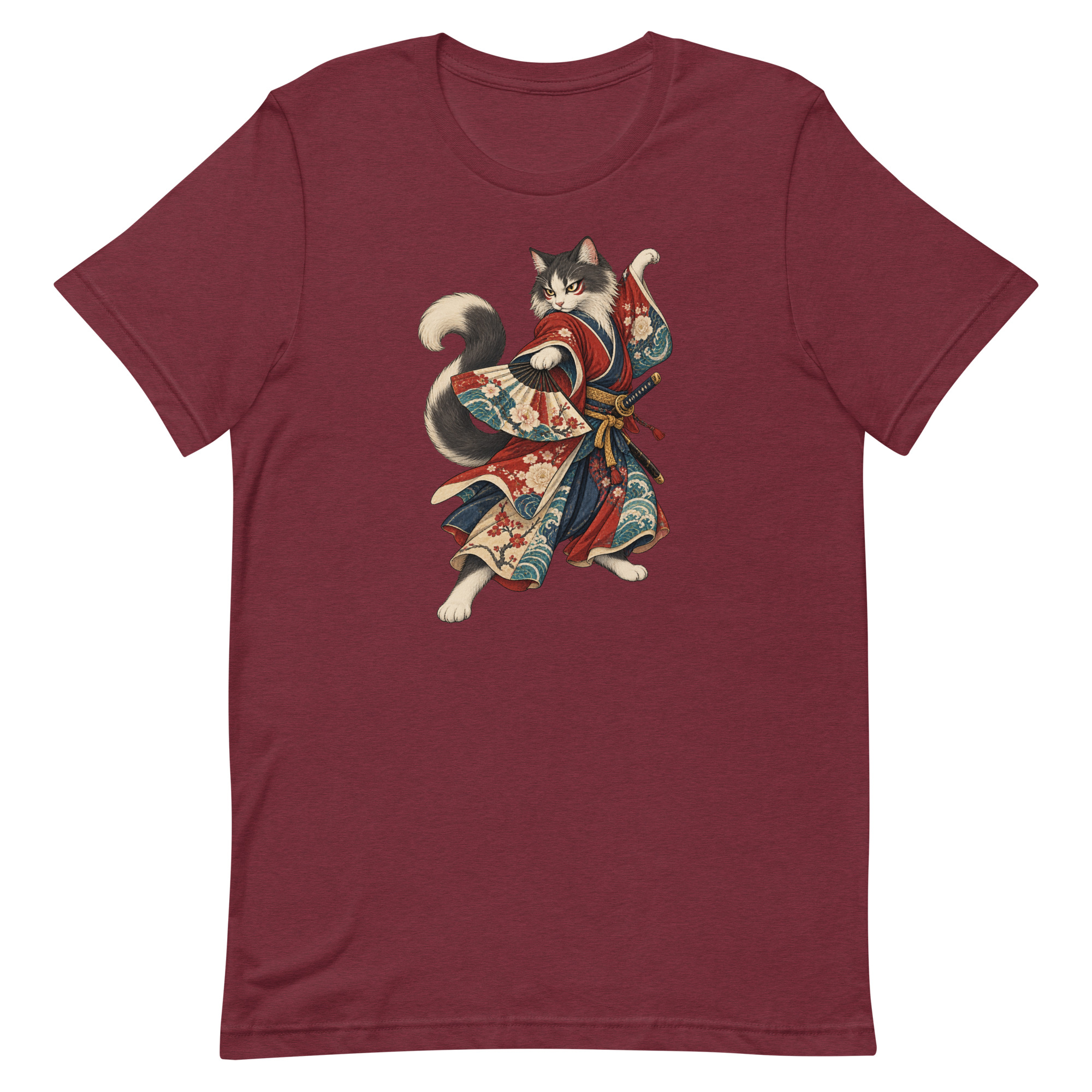 Samurai Cat Kabuki Fan Japanese Warrior Art, Japanese Art Tee, Mythology Gift - Image 18