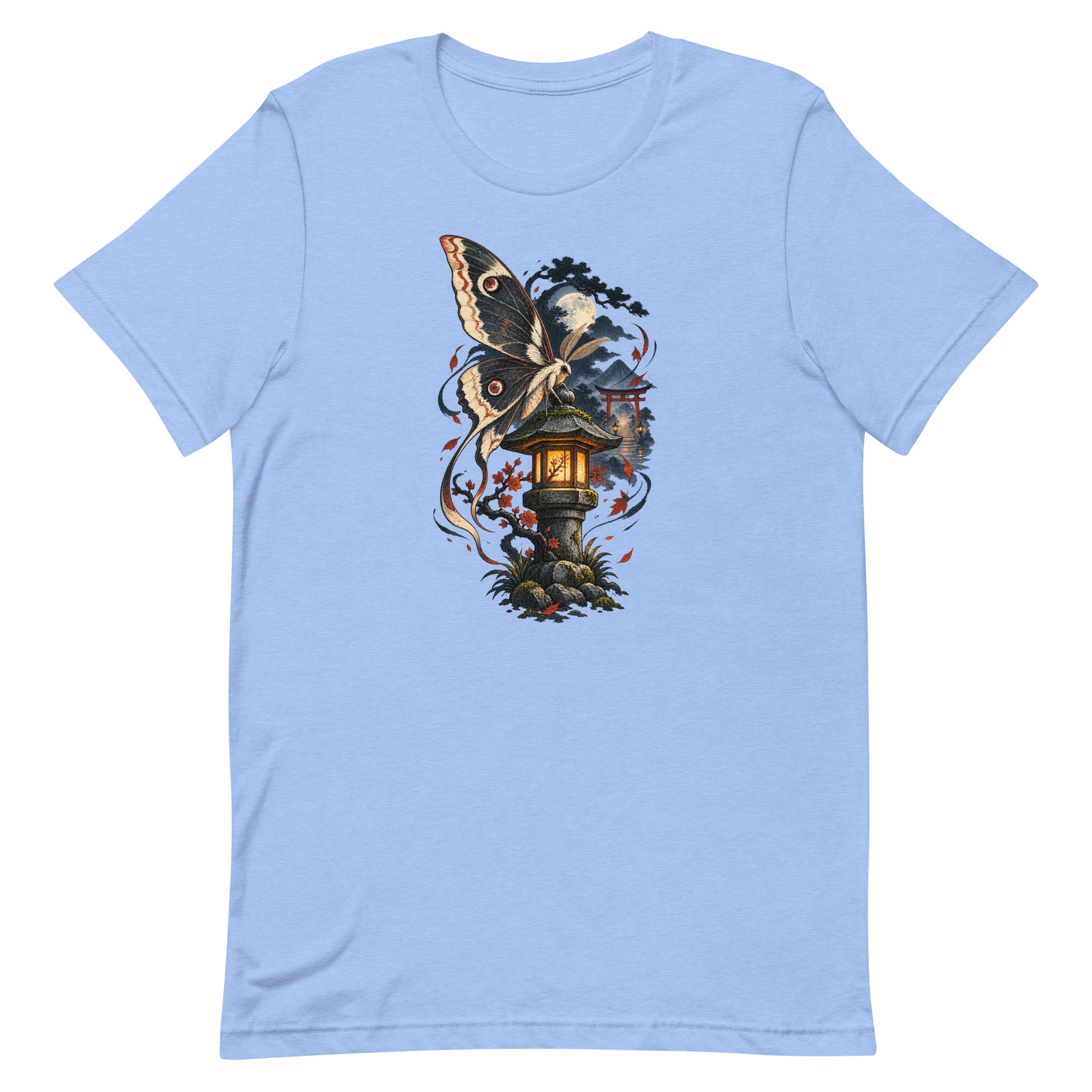 Japanese Moth Lantern Shrine Night Yokai Art T-Shirt - Image 91