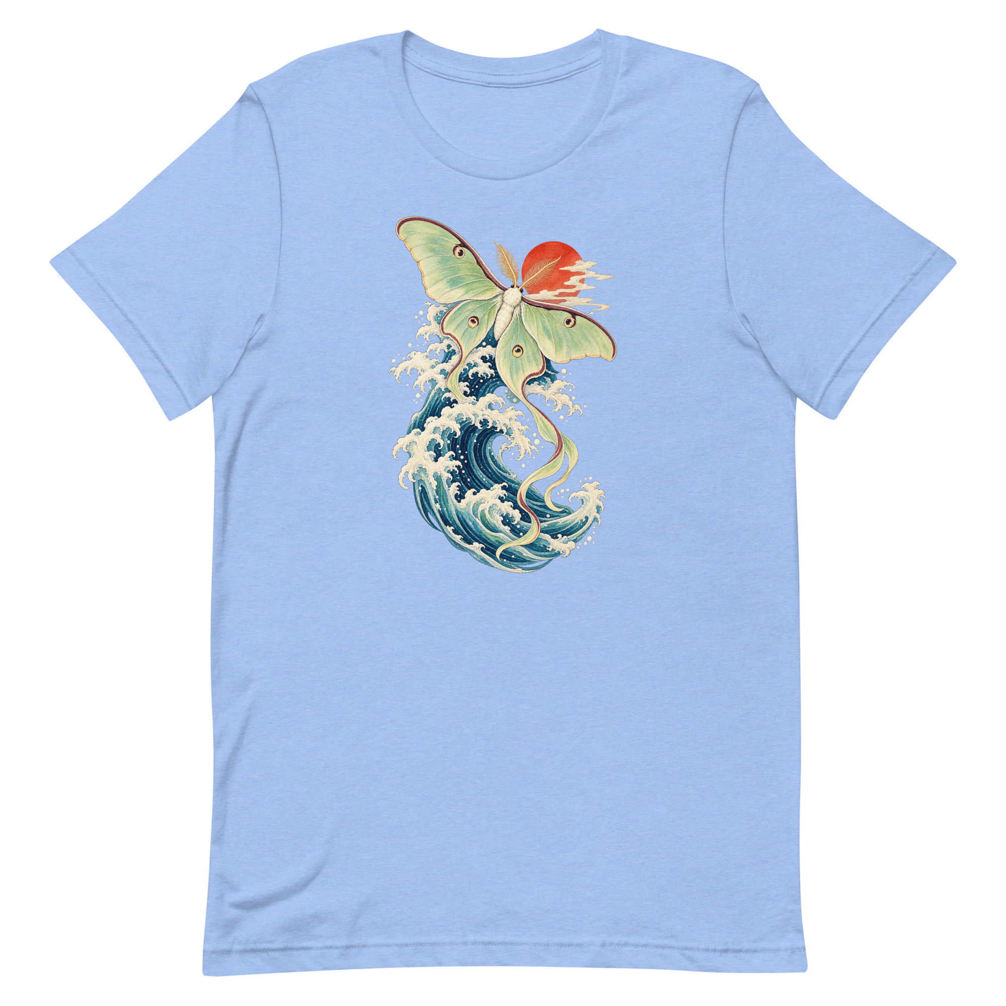 Luna Moth Great Wave Japanese Ukiyo-e Art T-Shirt - Image 91