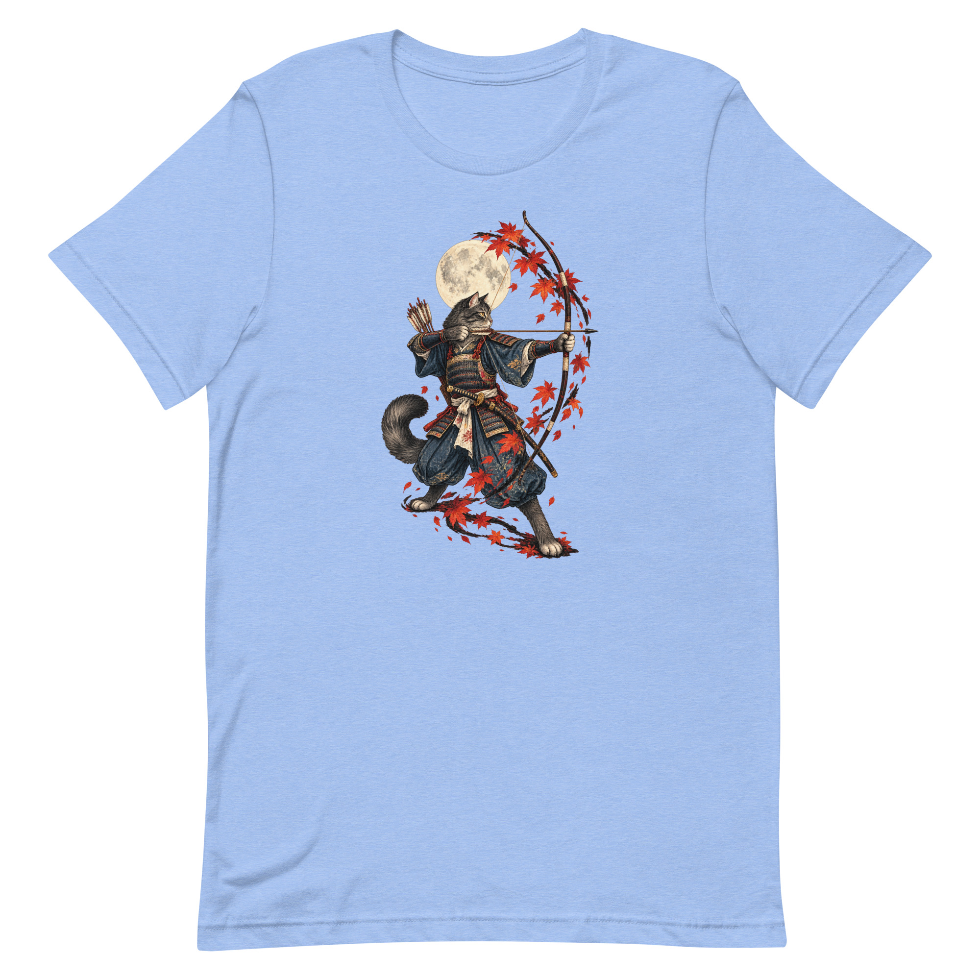 Samurai Cat Archer Maple Moon Japanese Art, Japanese Art Tee, Mythology Gift - Image 93