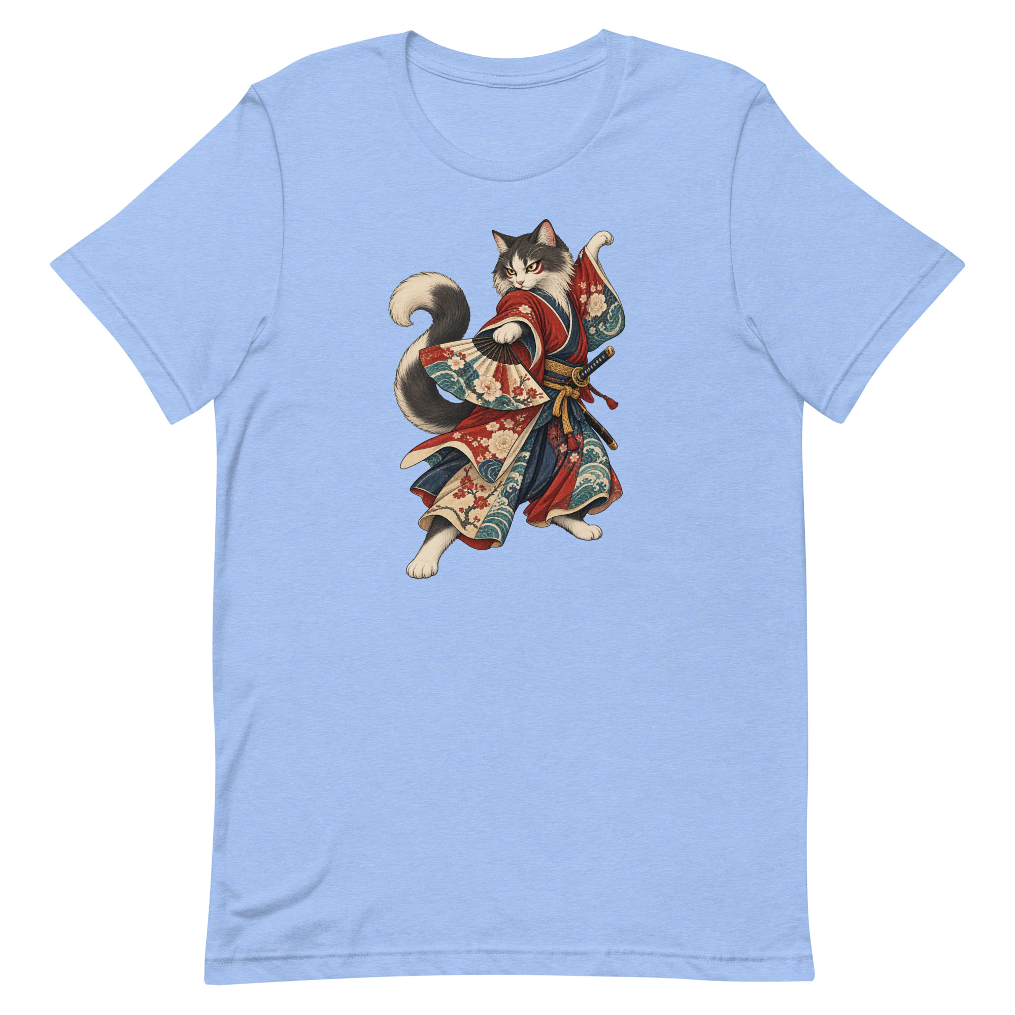 Samurai Cat Kabuki Fan Japanese Warrior Art, Japanese Art Tee, Mythology Gift - Image 93