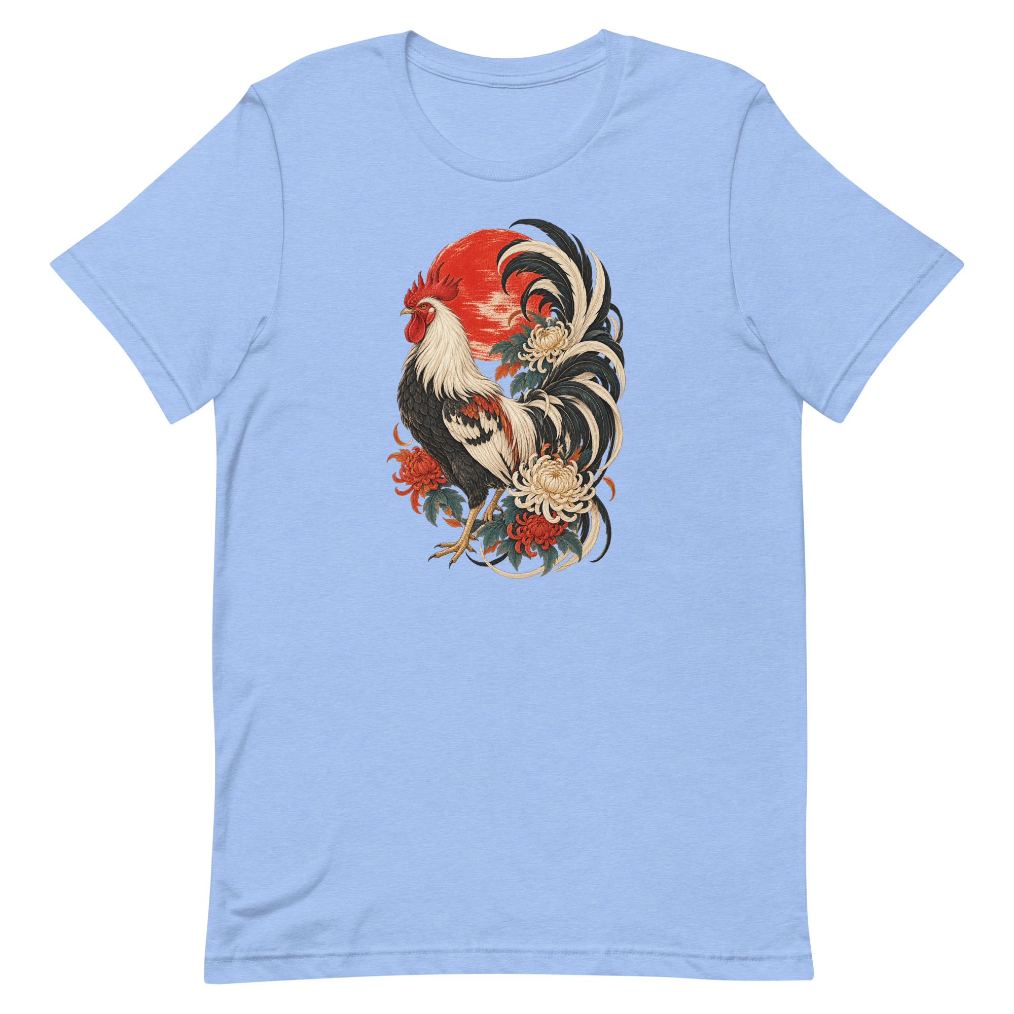 Japanese Rooster Red Sun Chrysanthemum Art, Japanese Art Tee, Mythology Gift - Image 91