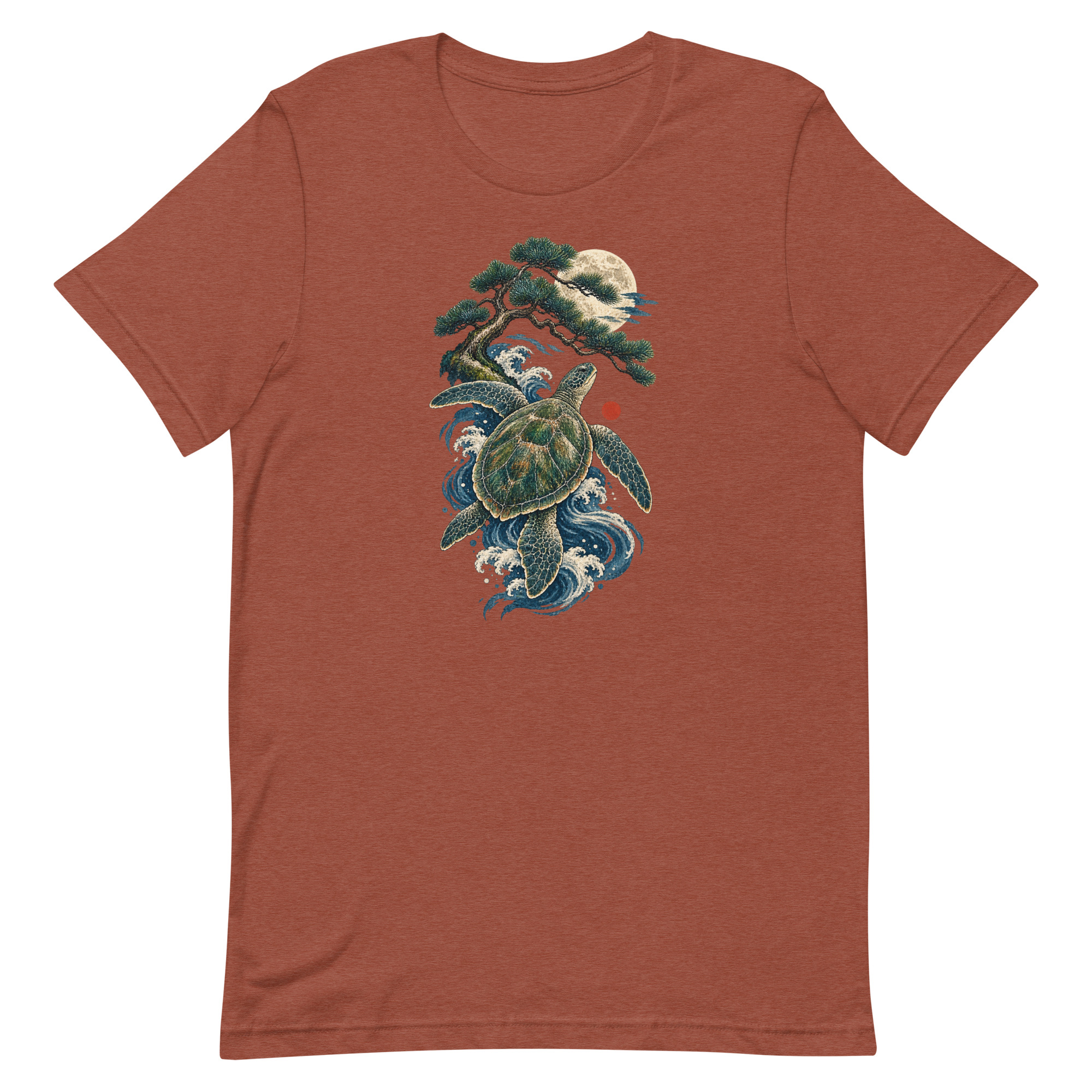 Ancient Sea Turtle Pine Moon Japanese Art, Japanese Art Tee, Mythology Gift - Image 80