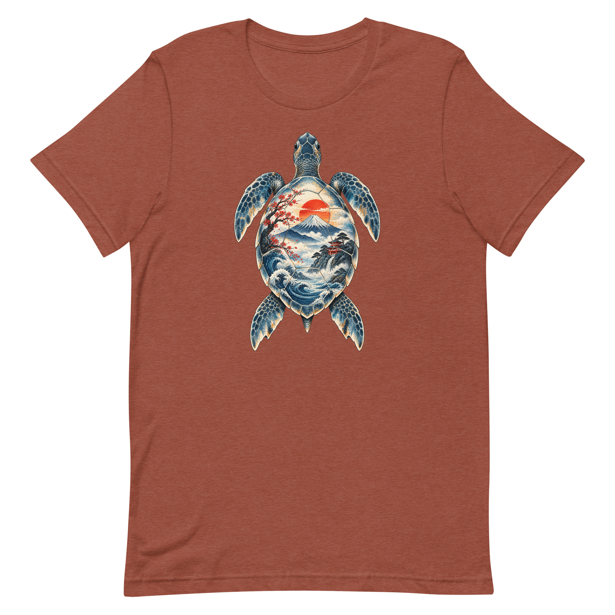 Sea Turtle Mount Fuji Sunrise Japanese Art, Japanese Art Tee, Mythology Gift - Image 82
