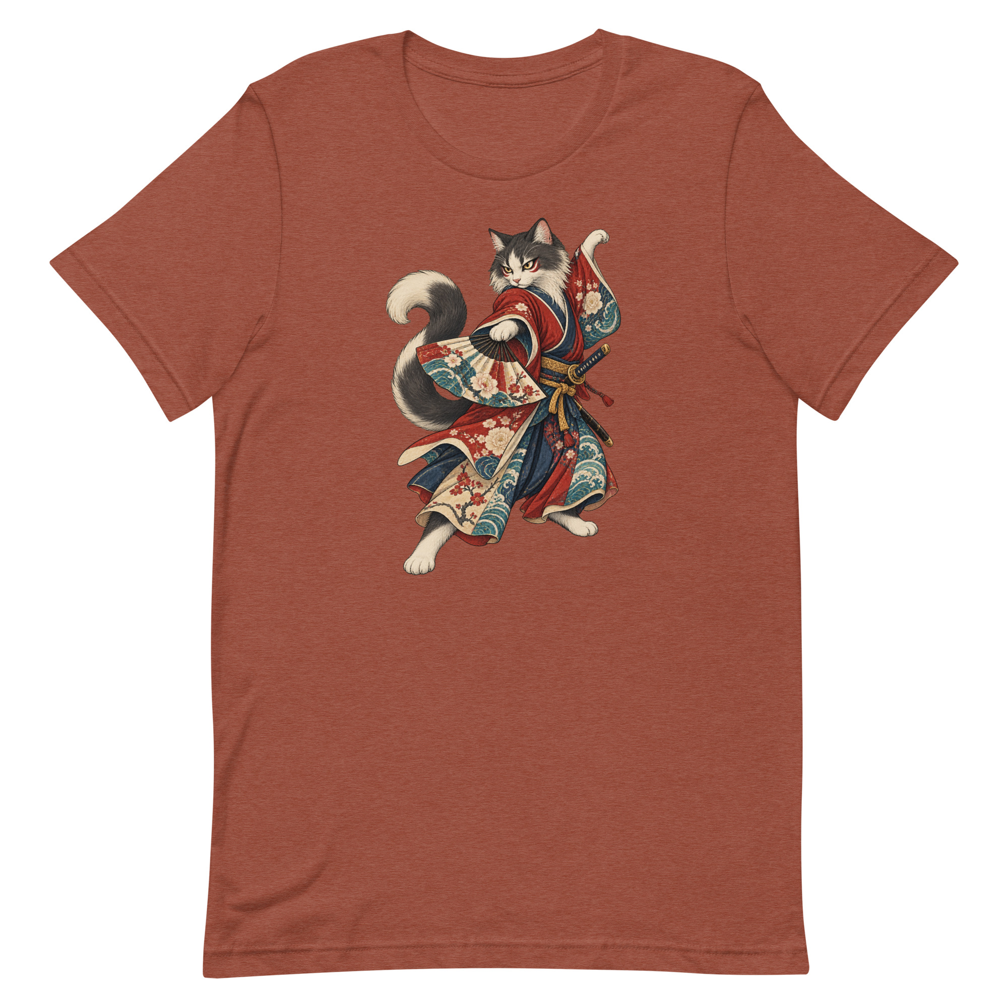 Samurai Cat Kabuki Fan Japanese Warrior Art, Japanese Art Tee, Mythology Gift - Image 82