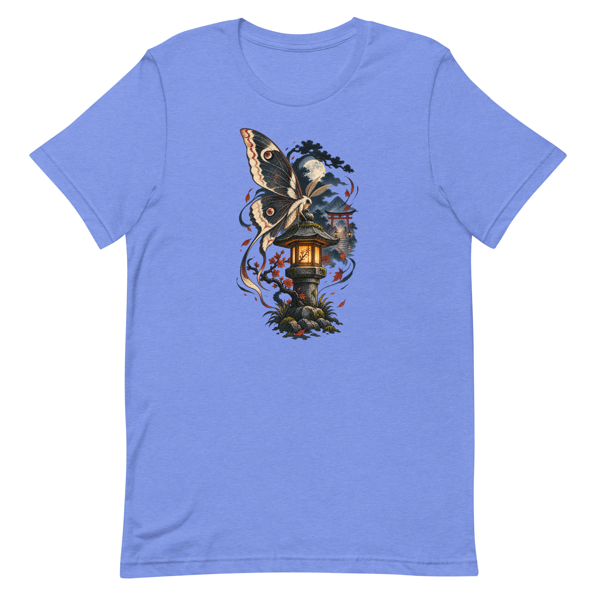 Japanese Moth Lantern Shrine Night Yokai Art T-Shirt - Image 74