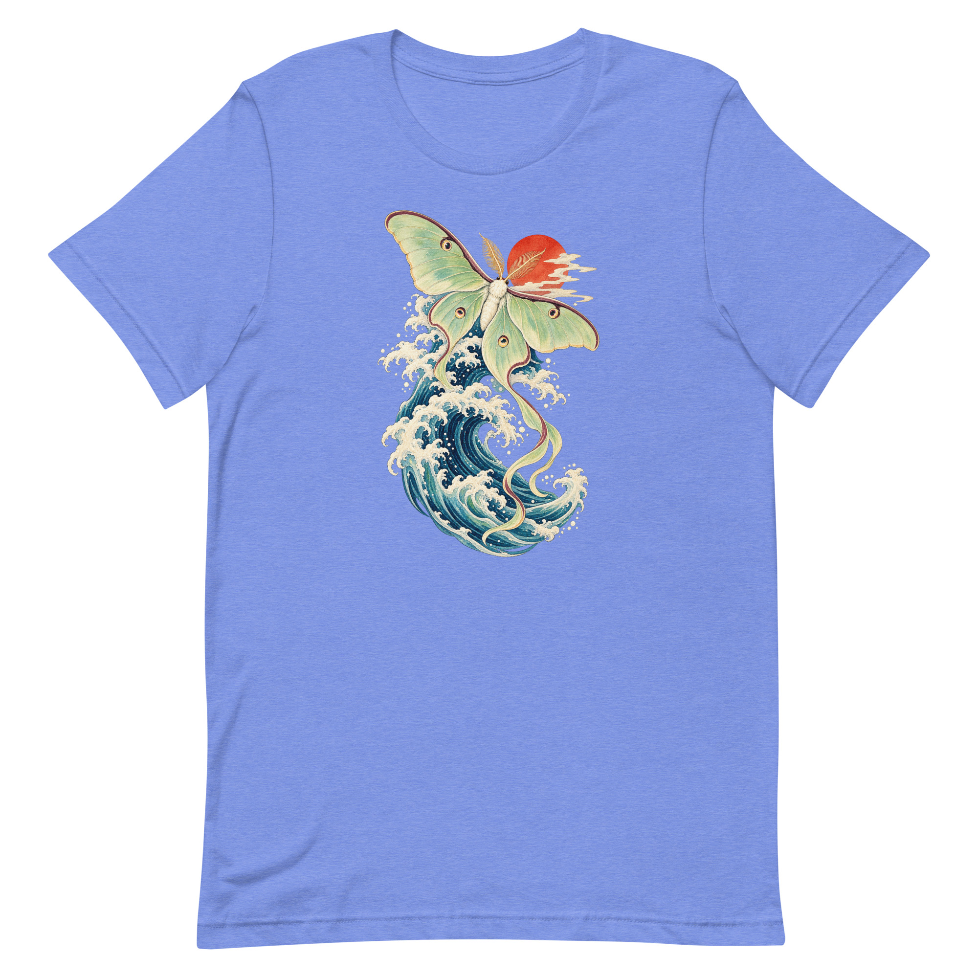 Luna Moth Great Wave Japanese Ukiyo-e Art T-Shirt - Image 74
