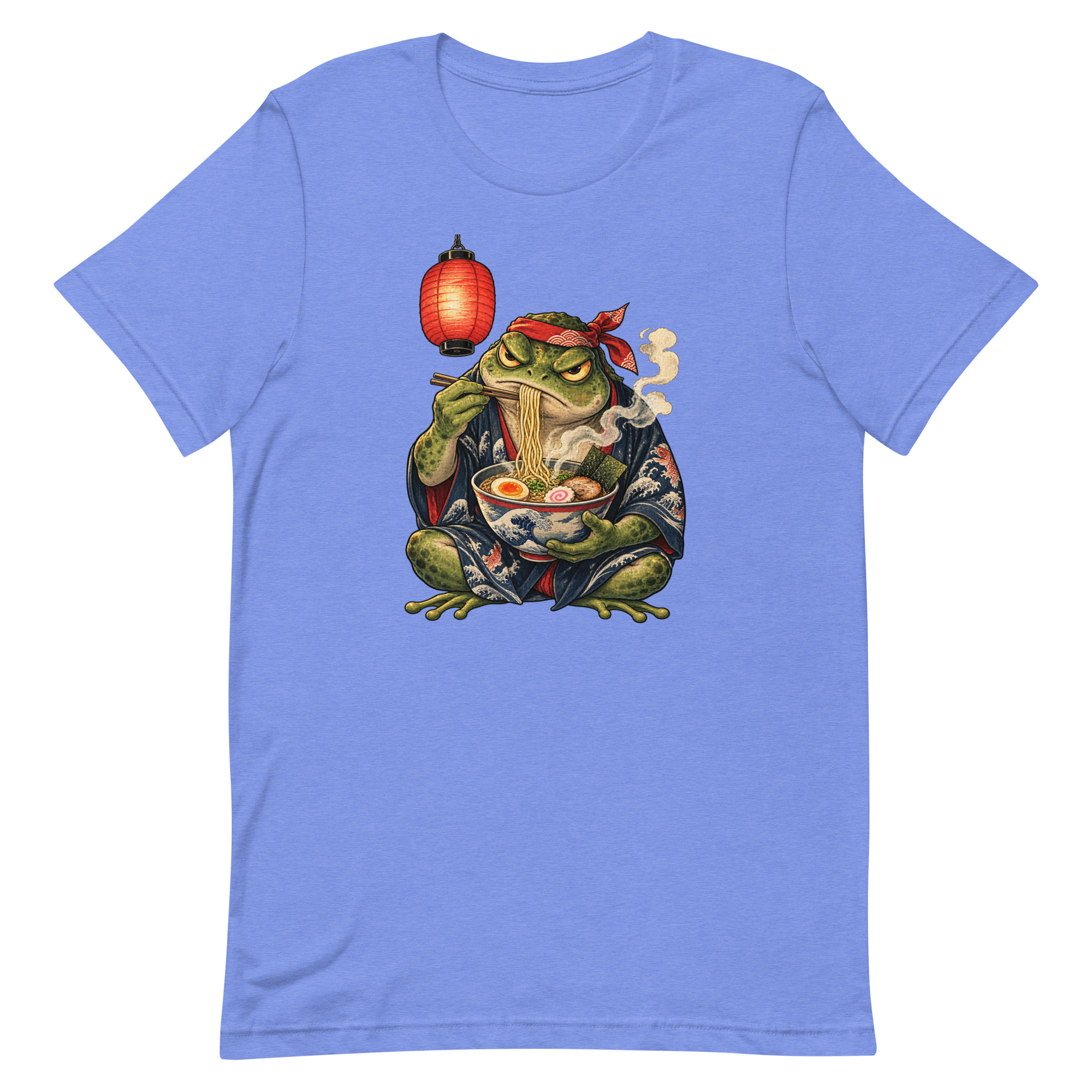 Grumpy Frog Ramen Lantern Japanese Ink Art T-Shirt - Image 76