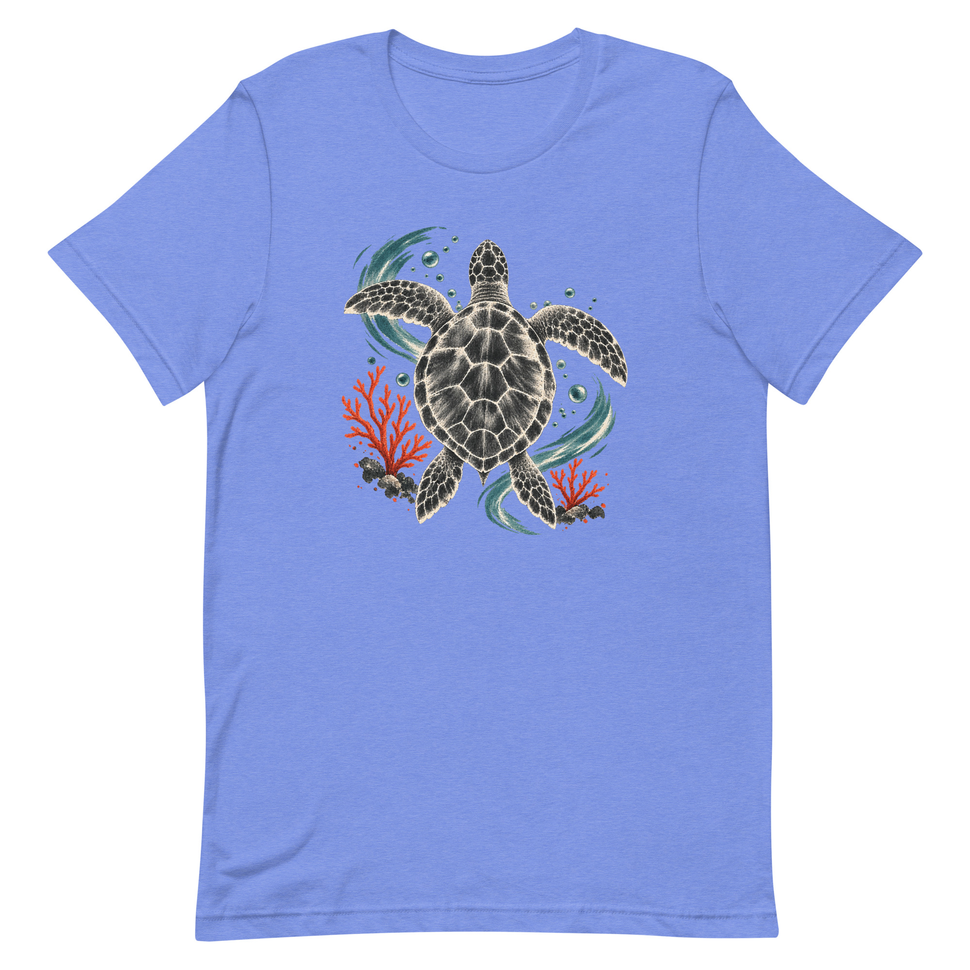 Gyotaku Sea Turtle Coral Japanese Print Art, Japanese Art Tee, Mythology Gift - Image 76