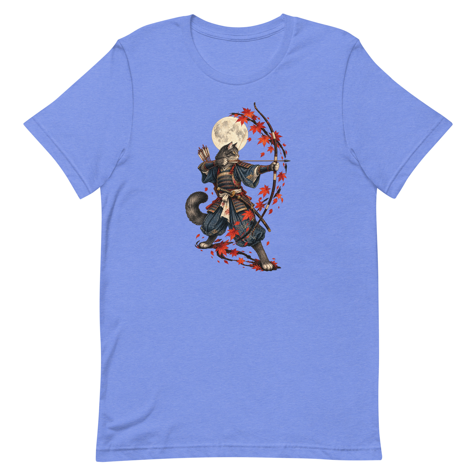 Samurai Cat Archer Maple Moon Japanese Art, Japanese Art Tee, Mythology Gift - Image 76