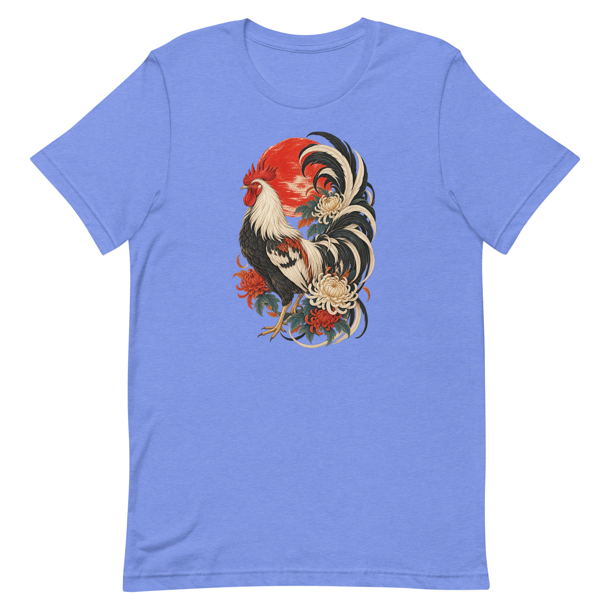 Japanese Rooster Red Sun Chrysanthemum Art, Japanese Art Tee, Mythology Gift - Image 74