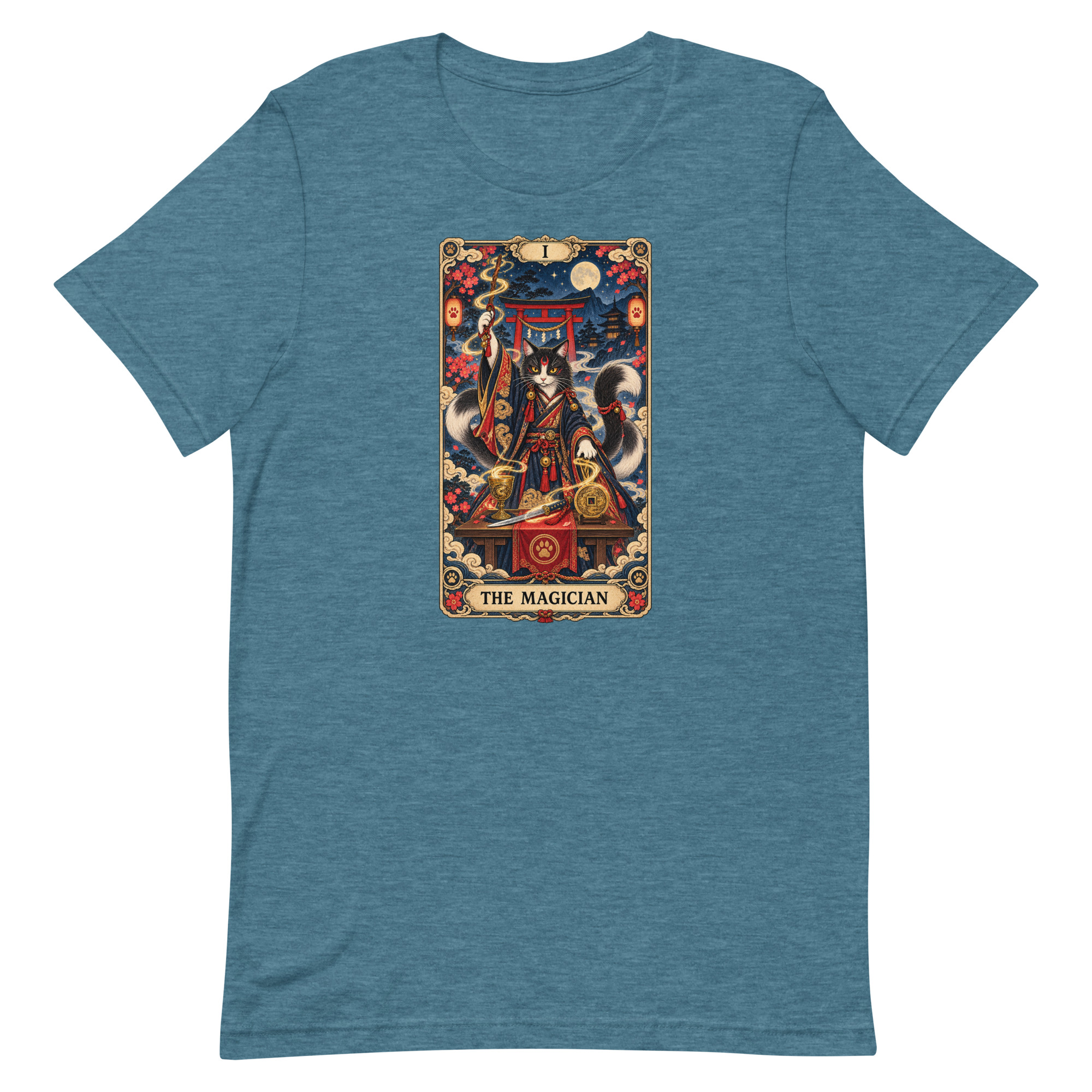 The Magician Bakeneko Cat Tarot Japanese Yokai Art, Japanese Art Tee, Mythology Gift - Image 17