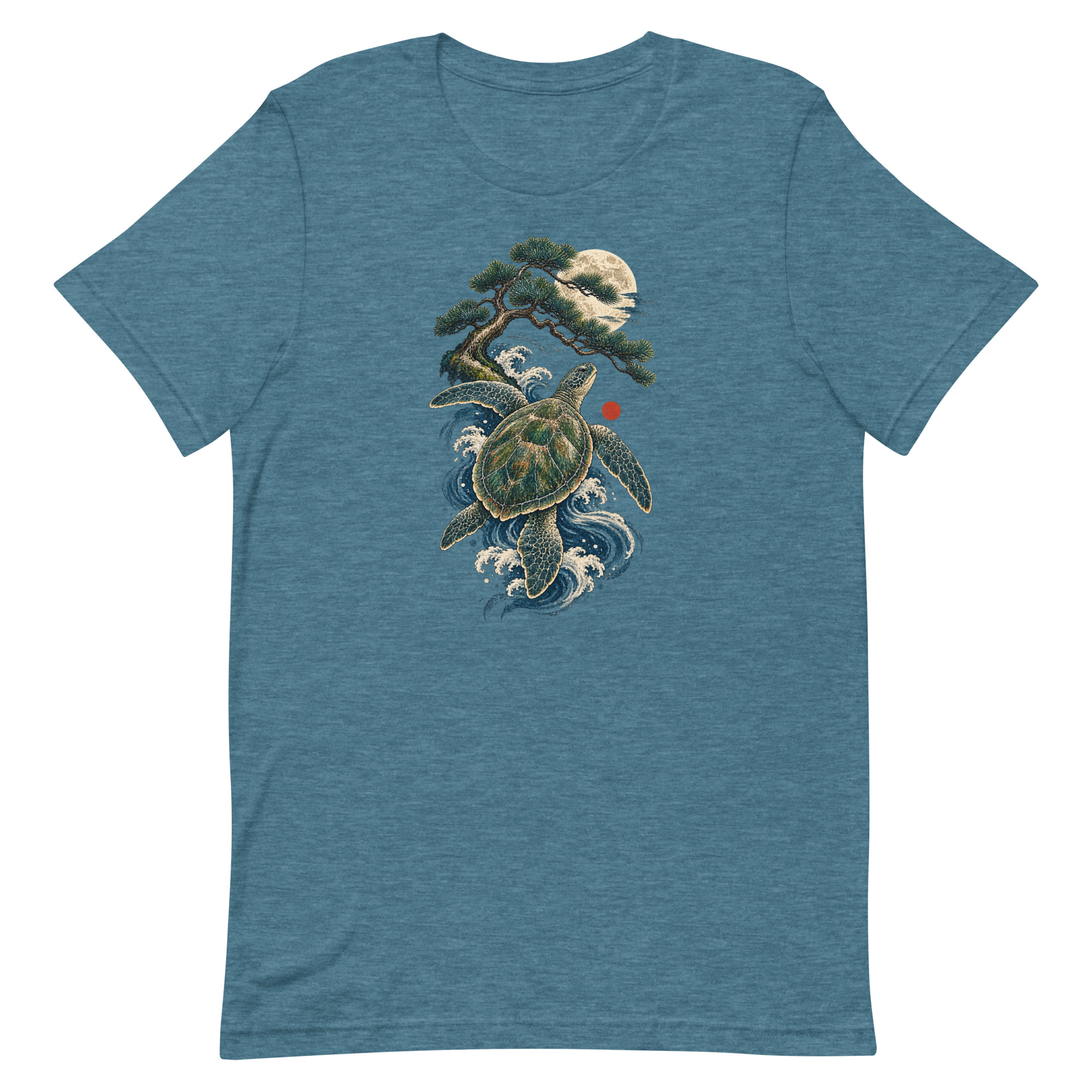 Ancient Sea Turtle Pine Moon Japanese Art, Japanese Art Tee, Mythology Gift - Image 17