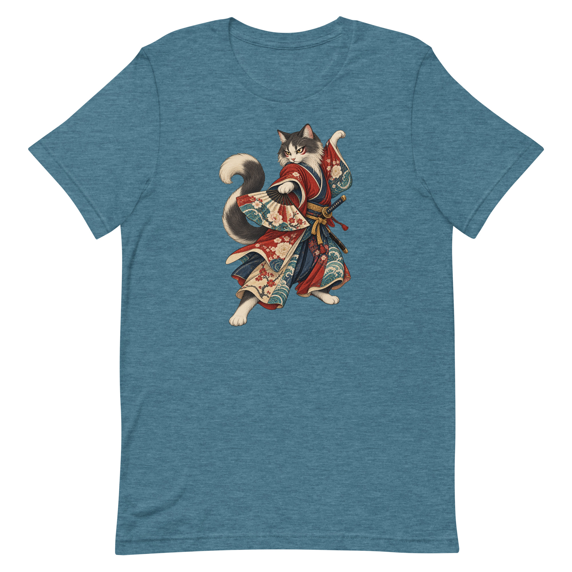 Samurai Cat Kabuki Fan Japanese Warrior Art, Japanese Art Tee, Mythology Gift - Image 19