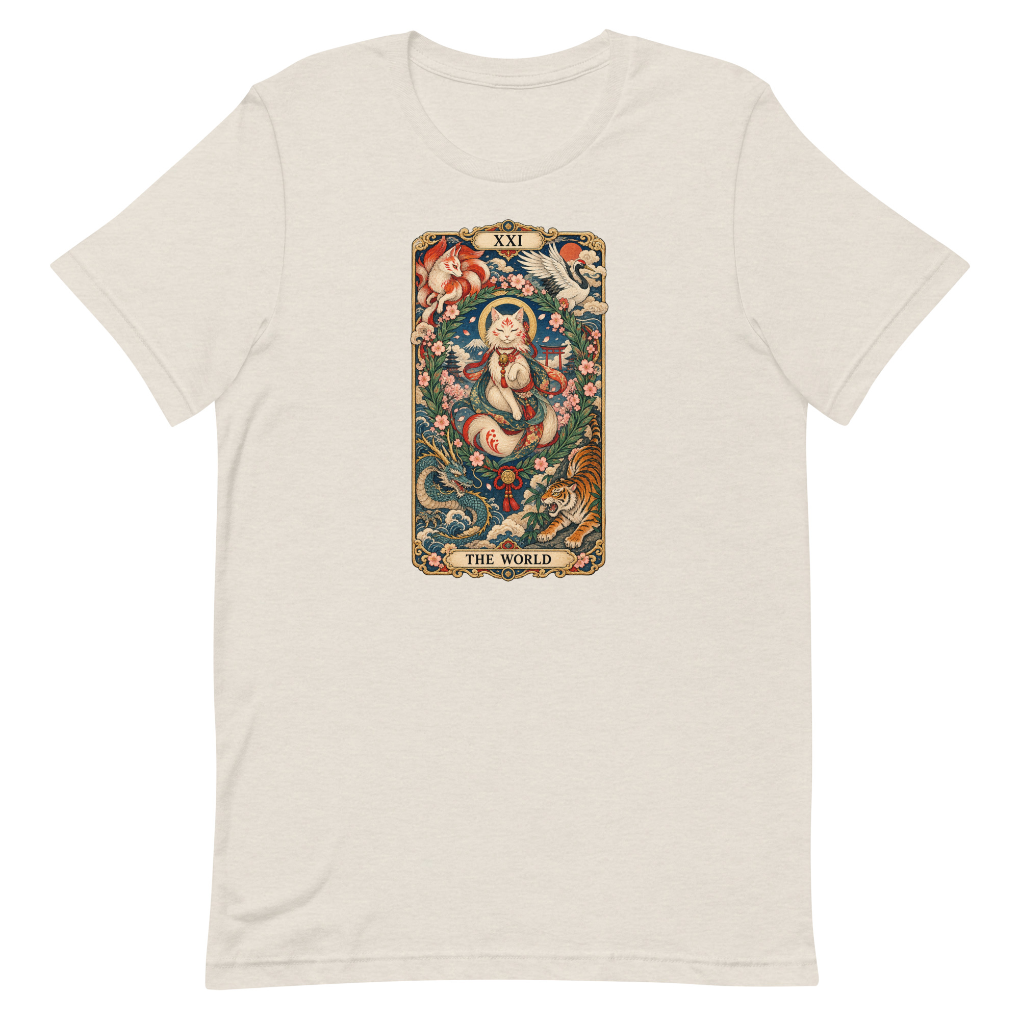 The World Shrine Cat Tarot Japanese Art T-Shirt - Image 18